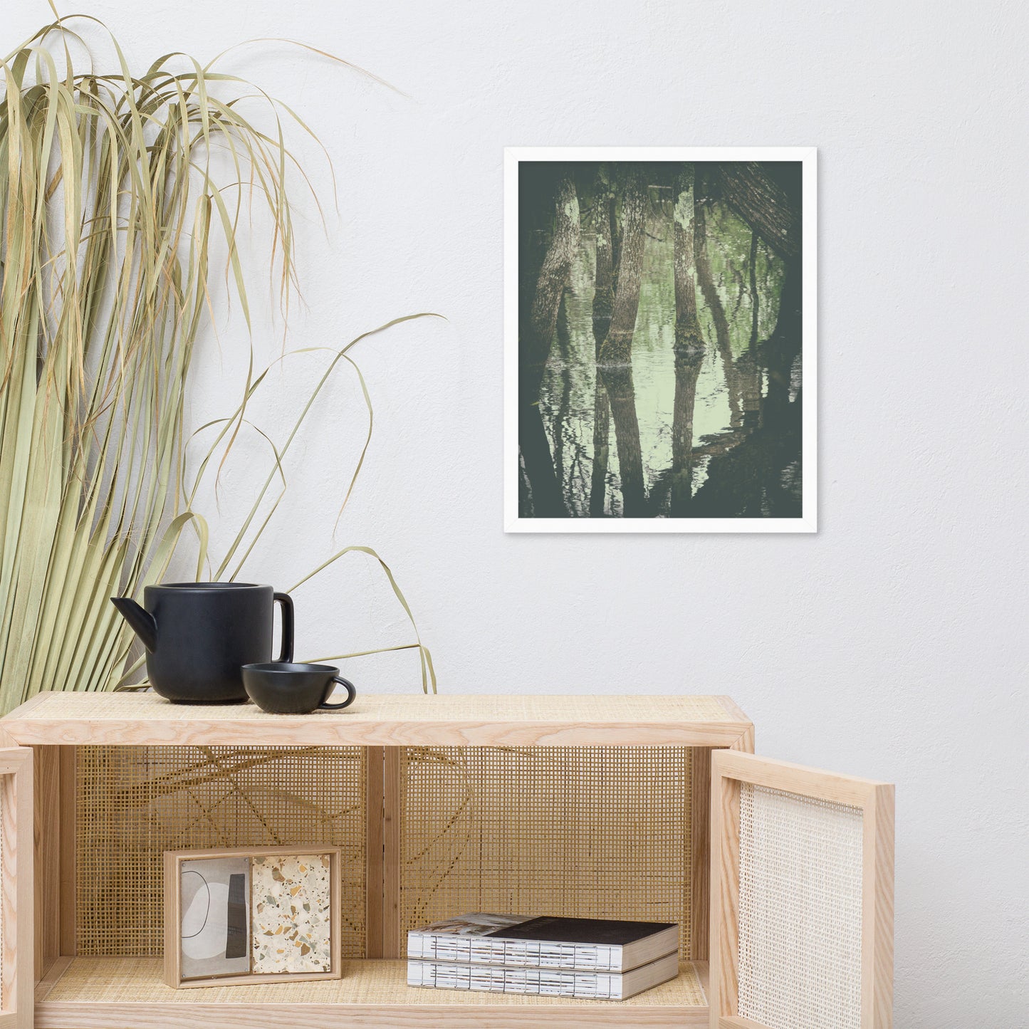 Early Spring Reflections on the Marsh Botanical Nature Photo Framed Wall Art Print