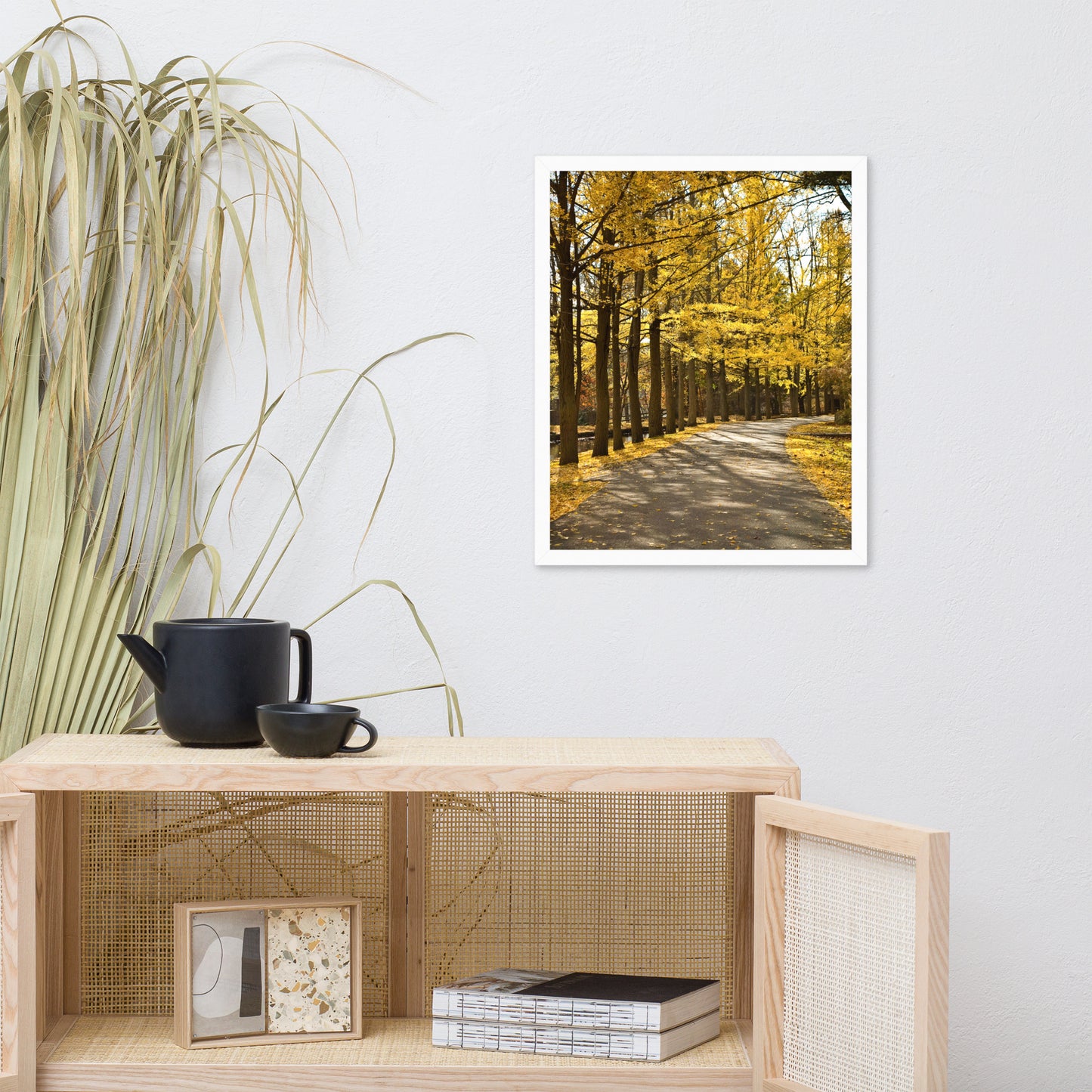 Fall Path Nature Landscape Framed Photo Paper Wall Art Prints
