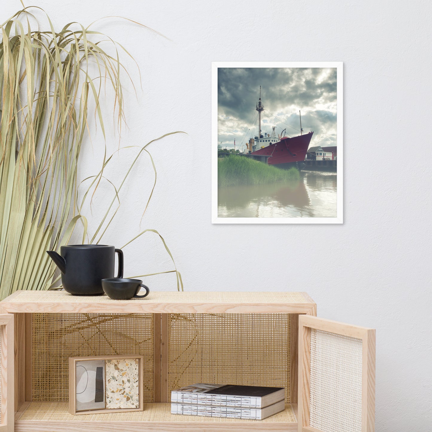Foggy River Coastal Landscape Framed Photo Paper Wall Art Prints