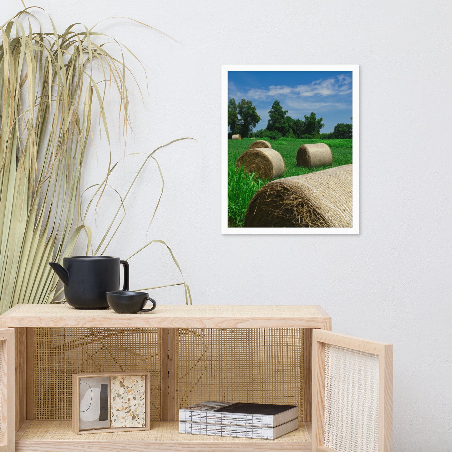 Hay Whatcha Doin in the Field Landscape Framed Photo Paper Wall Art Prints