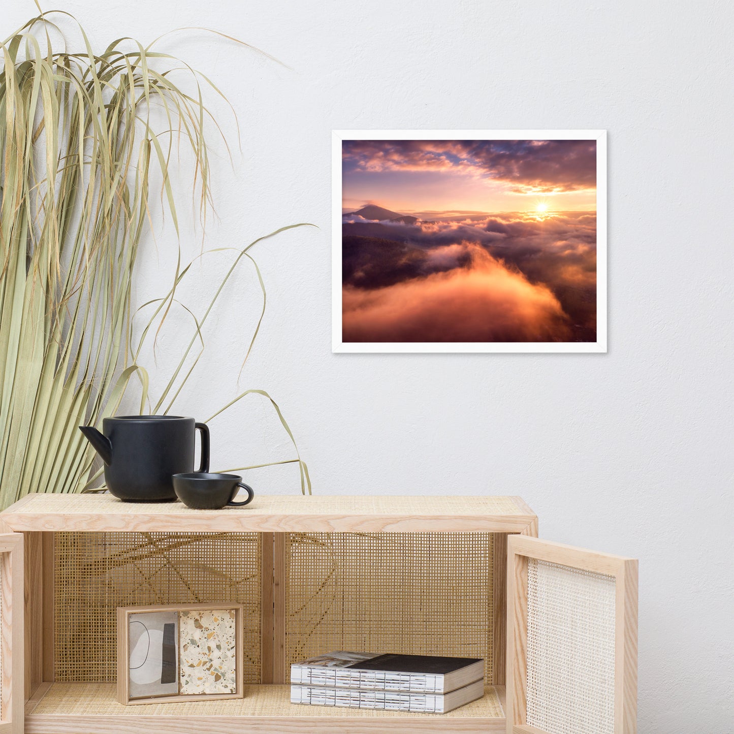 Heaven on Earth Mountains in Clouds at Sunrise Framed Wall Art Prints