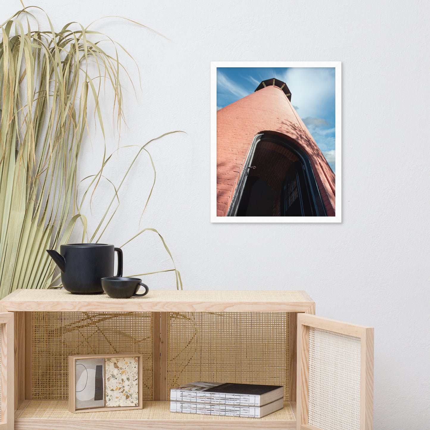 Jupiter Lighthouse Against Sky Landscape Photo Framed Wall Art Print