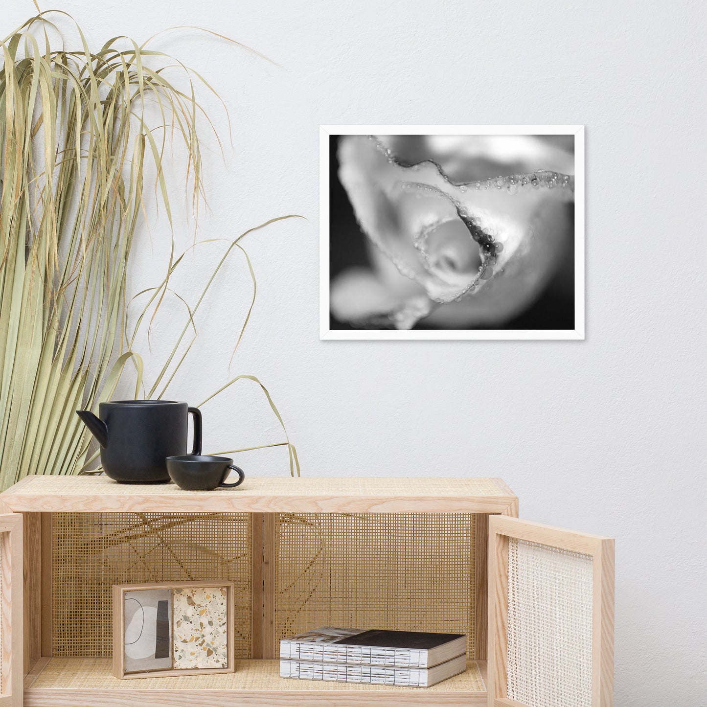 Infrared Rose Black and White Floral Nature Photo Framed Wall Art Print