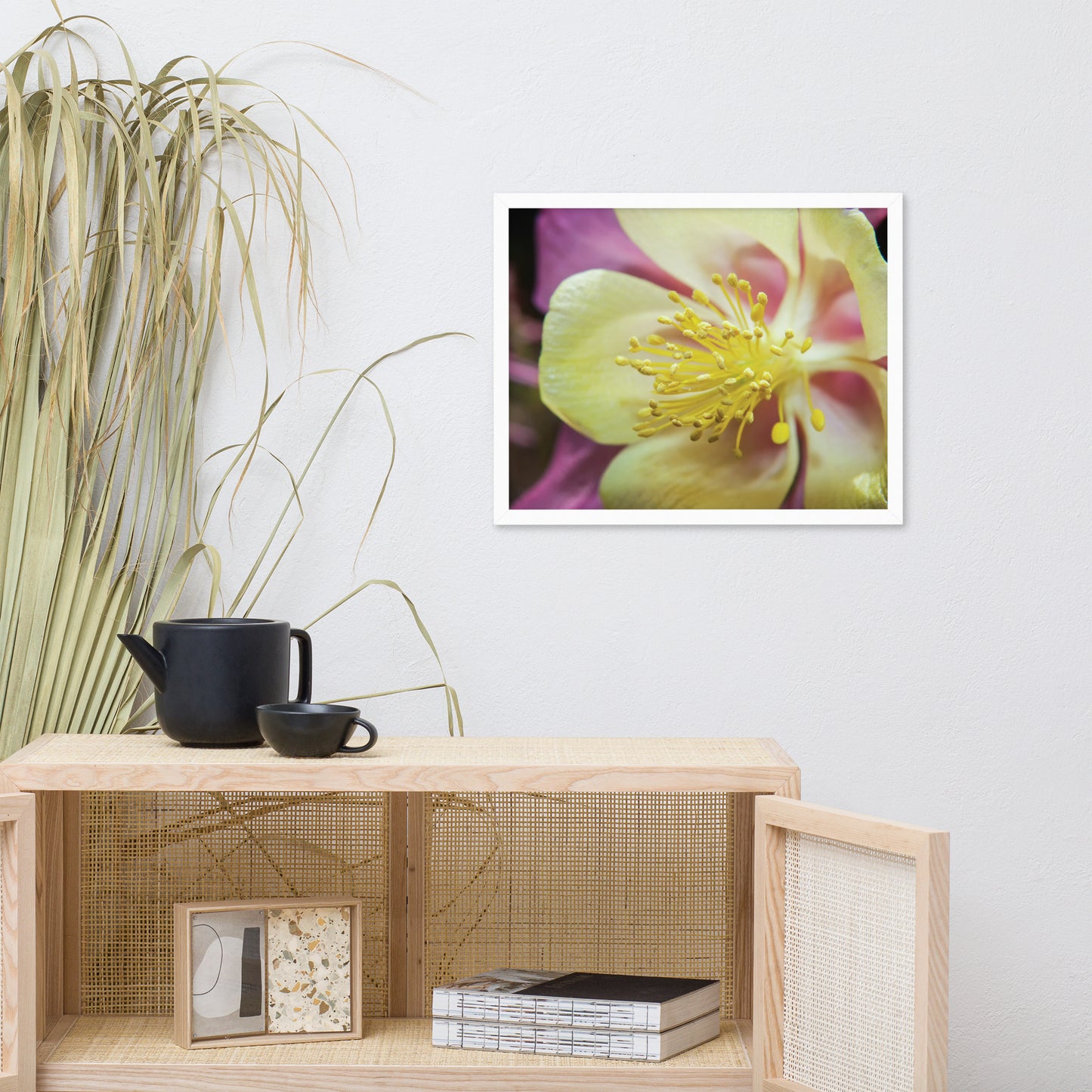 Delicate Columbine Floral Nature Photo Framed Wall Art Print