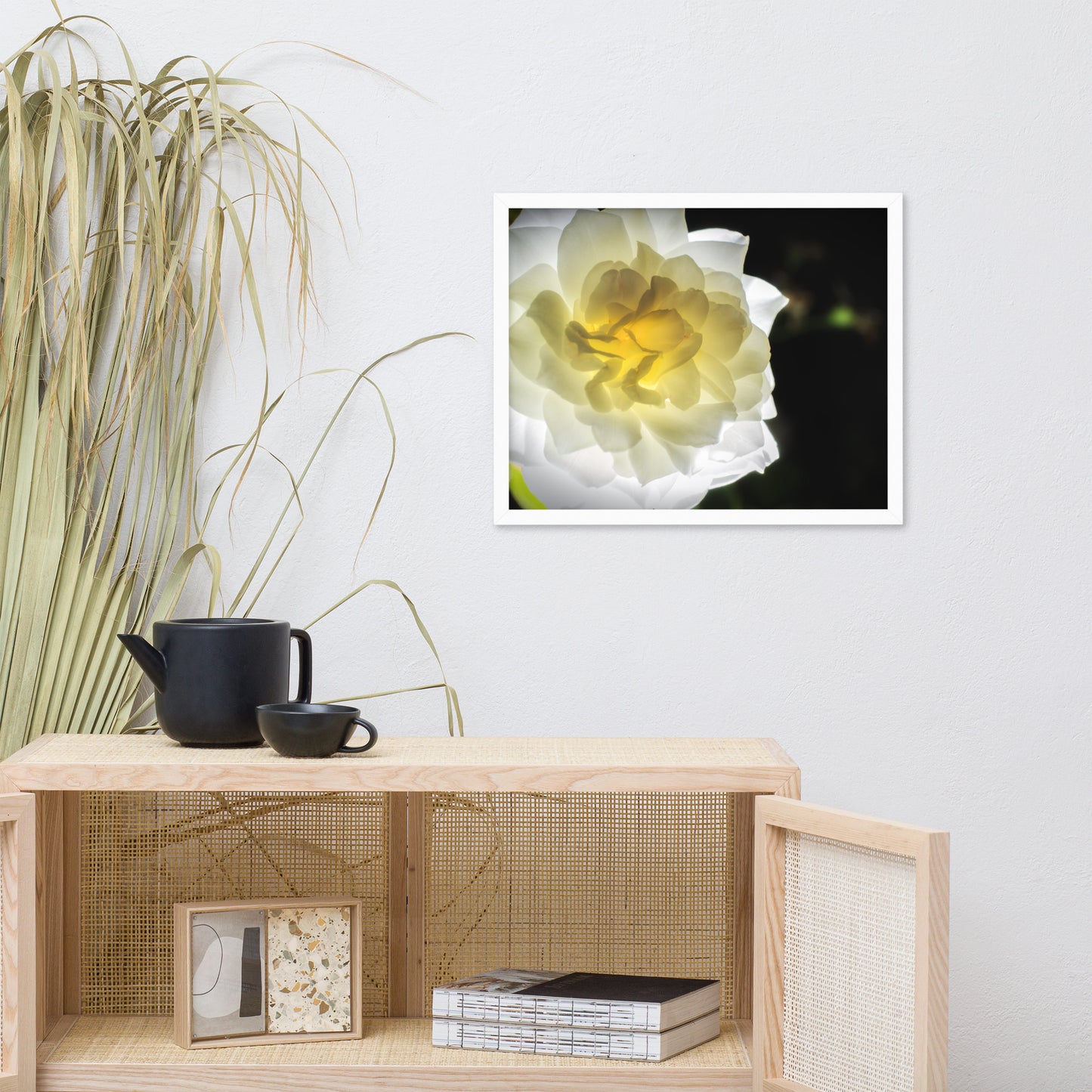 Glowing Rose 2 Floral Nature Photo Framed Wall Art Print