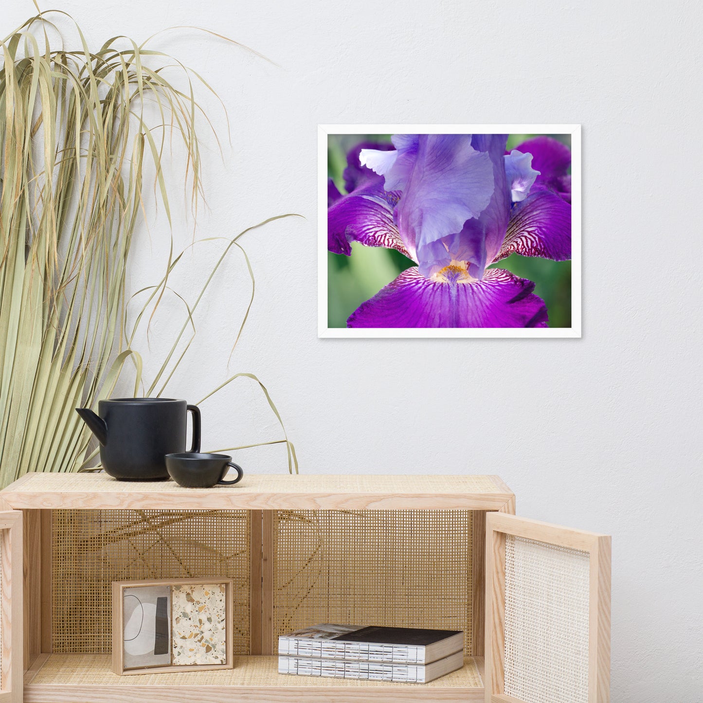 Etsy Bedroom Wall Decor: Glowing Iris - Floral / Botanical / Nature Photo Framed Wall Art Print - Artwork - Wall Decor - Modern Home Decor