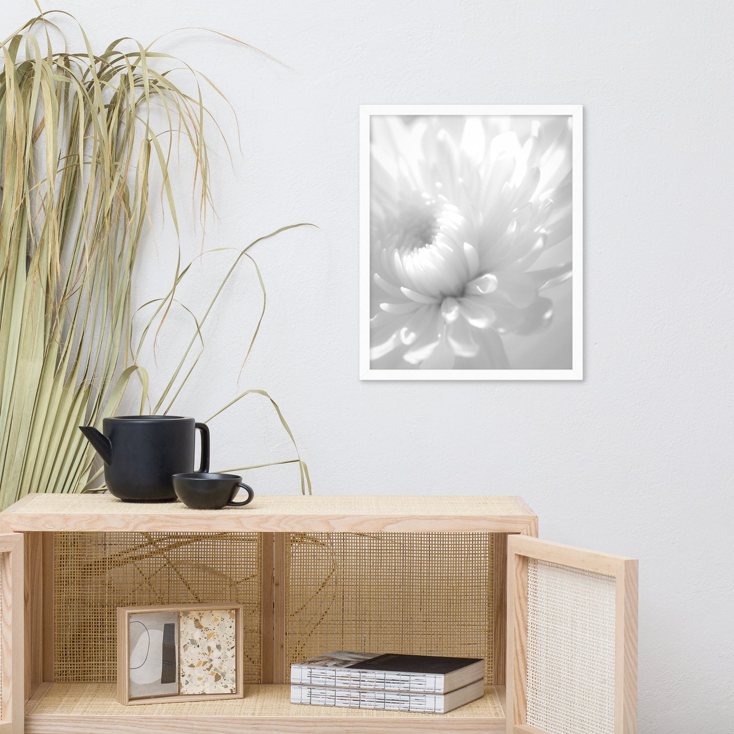 Infrared Flower Black and White Floral Nature Photo Framed Wall Art Print