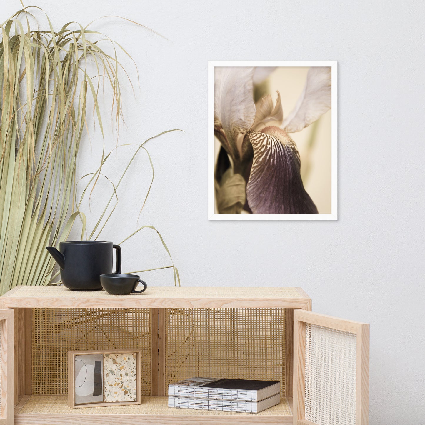 Japanese Iris Delight Aged Framed Photo Paper Wall Art Prints