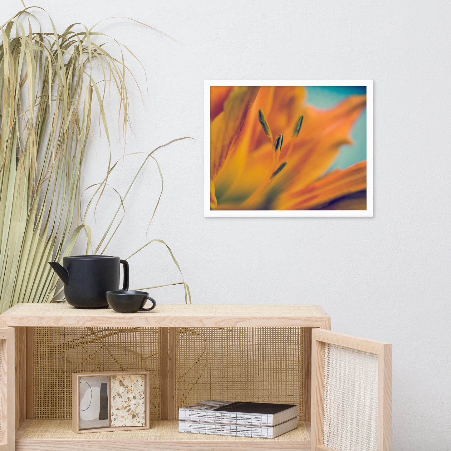 Mystical Tiger Lily Floral Nature Photo Framed Wall Art Print