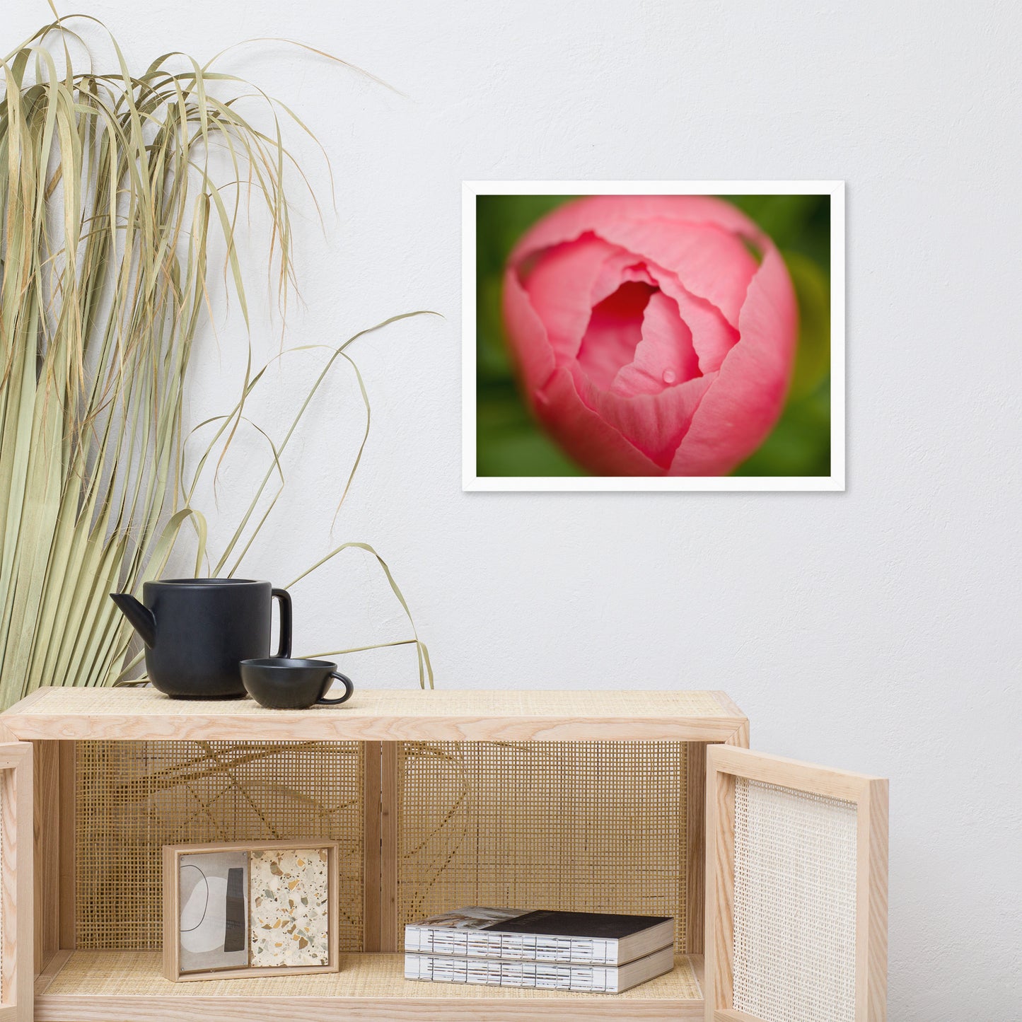 Peony Bud Floral Nature Photo Framed Wall Art Print