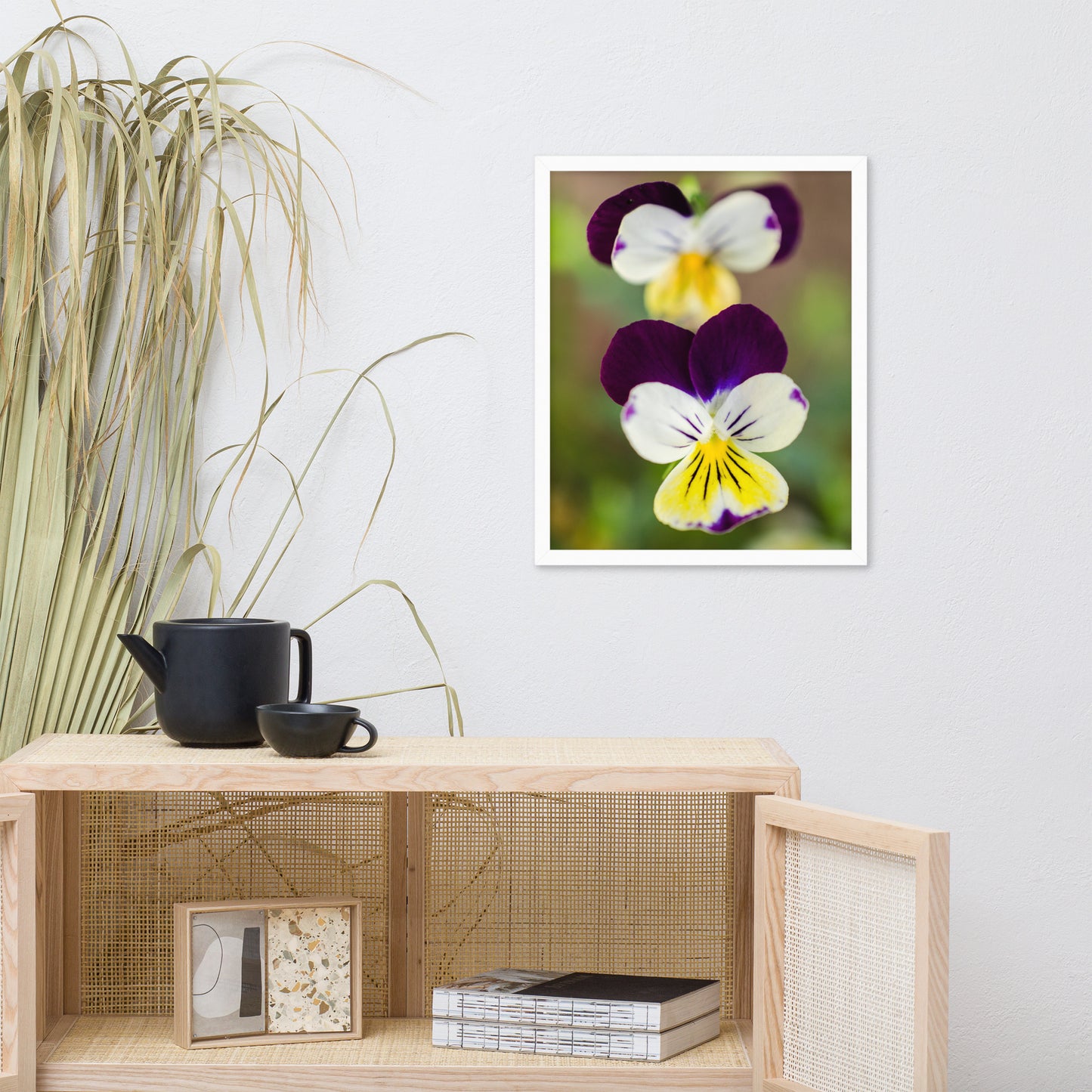 Pretty Little Violets Floral Nature Photo Framed Wall Art Print