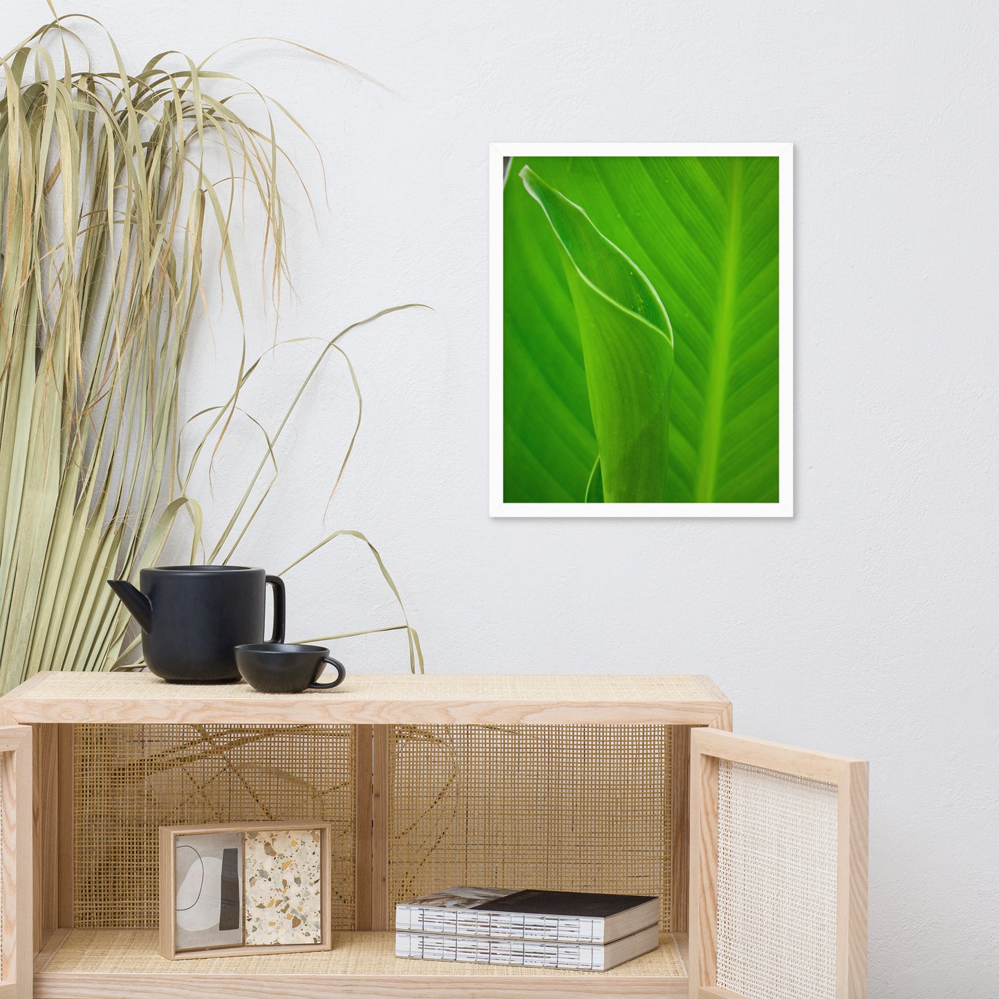 Leaves of Canna Lily Botanical Nature Photo Framed Wall Art Print