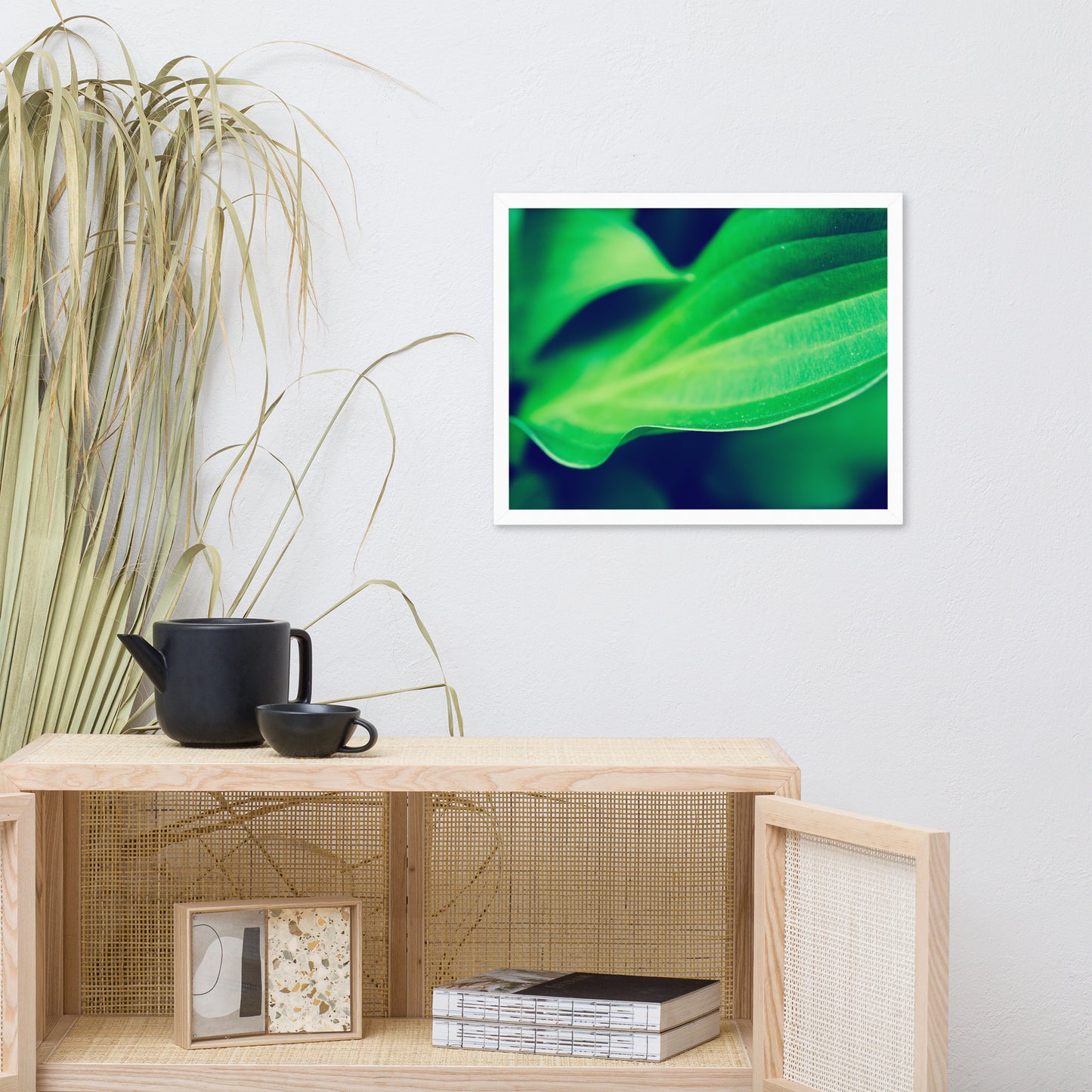 Mellow Hosta Leaves Botanical Nature Photo Framed Wall Art Print