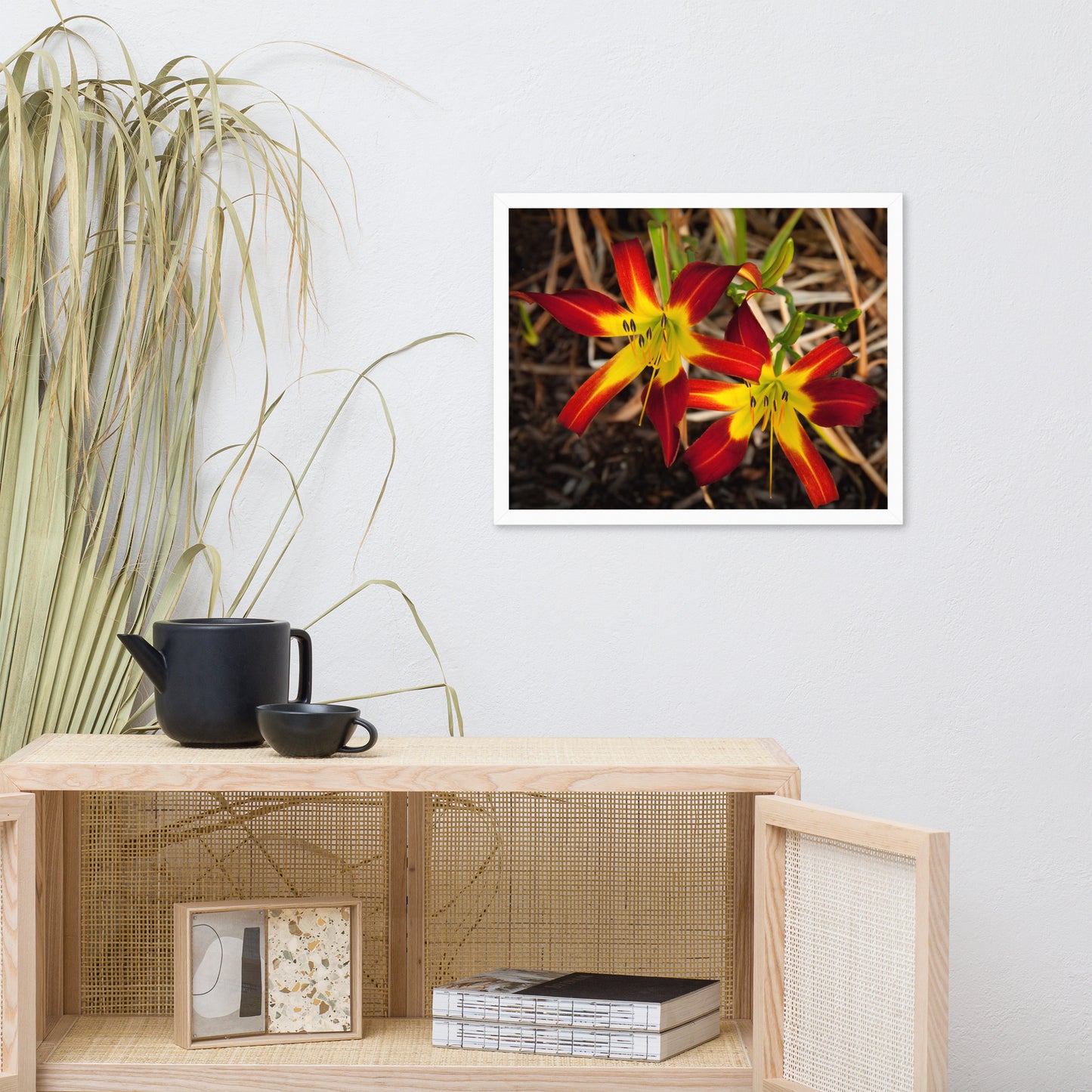Royal Sunset Lily Floral Nature Photo Framed Wall Art Print