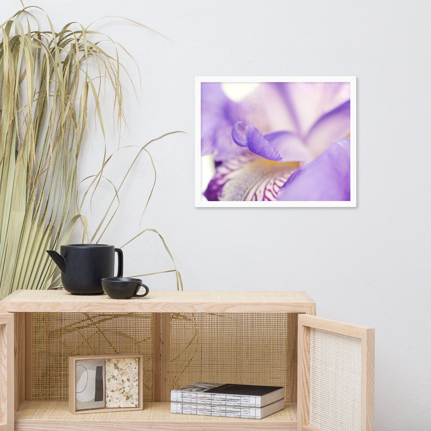 Soft Focus Iris Petals Floral Nature Photo Framed Wall Art Print
