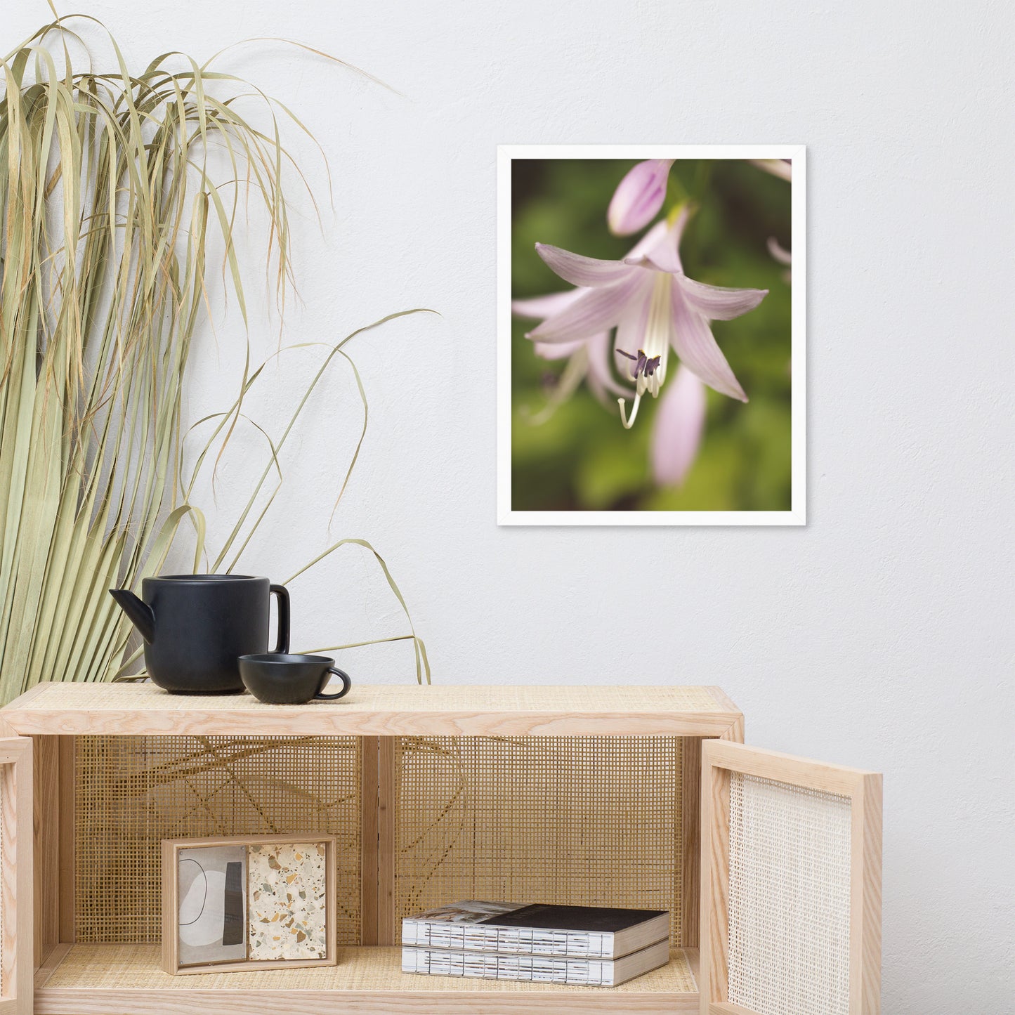 Softened Hosta Bloom Floral Nature Photo Framed Wall Art Print