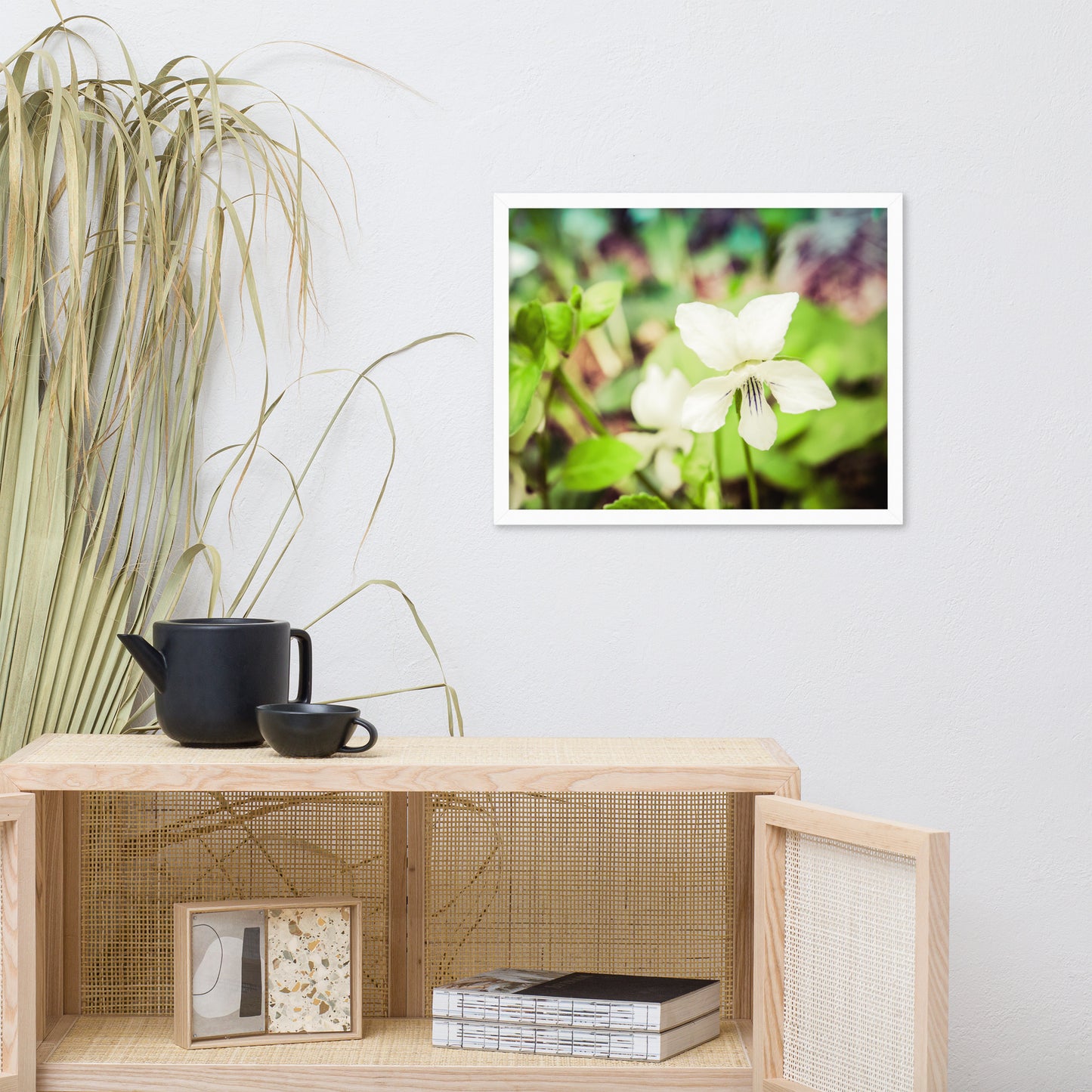 Tranquil China Violet Floral Nature Photo Framed Wall Art Print
