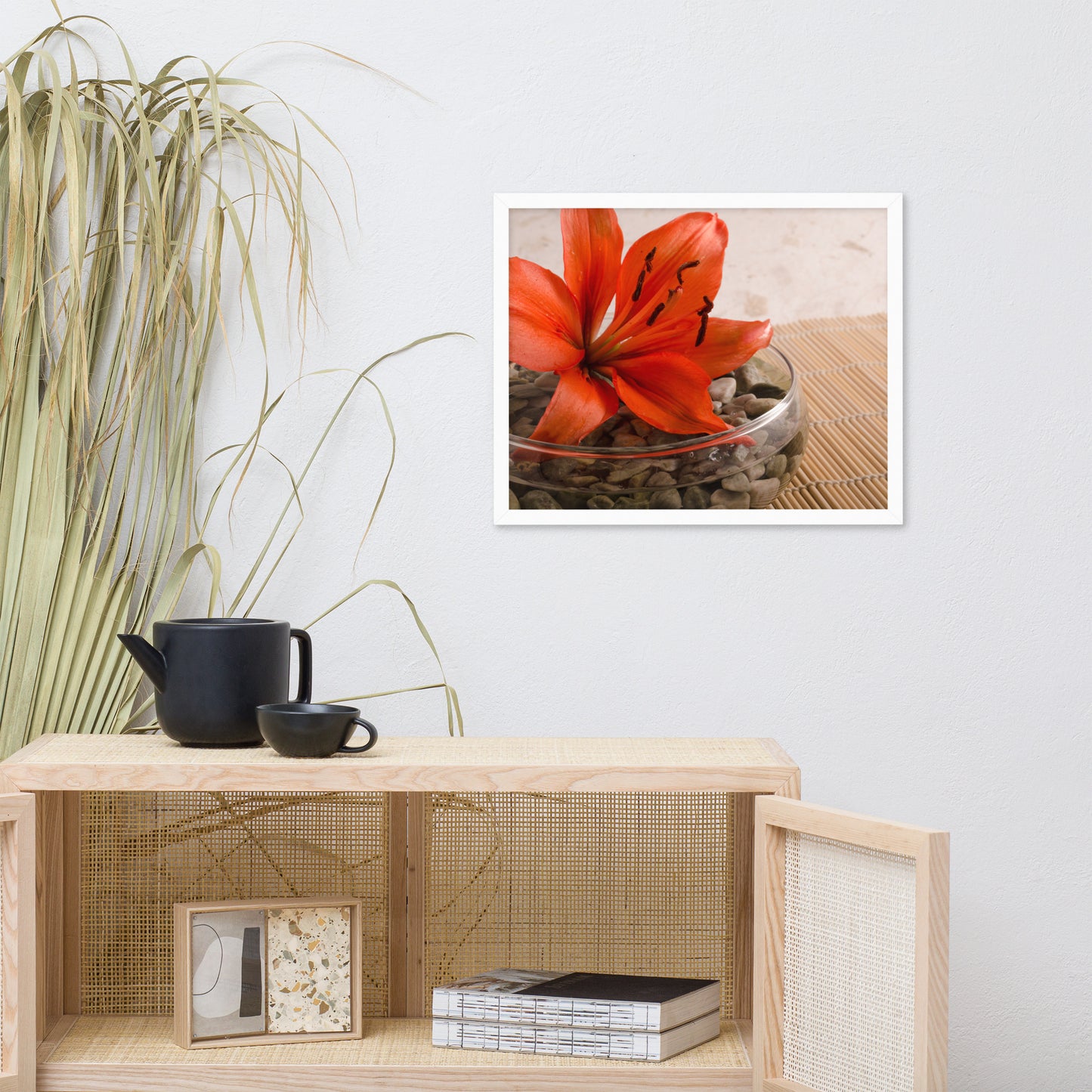 Tranquil Lily Floral Nature Photo Framed Wall Art Print