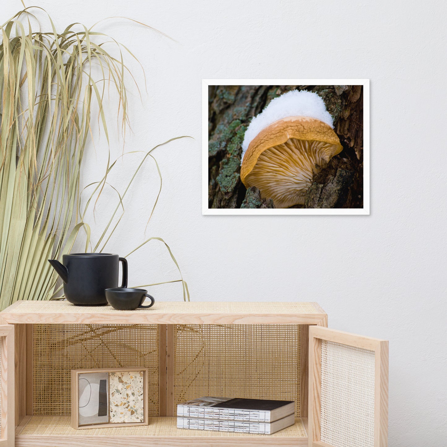 Snow Fungus Botanical Nature Photo Framed Wall Art Print