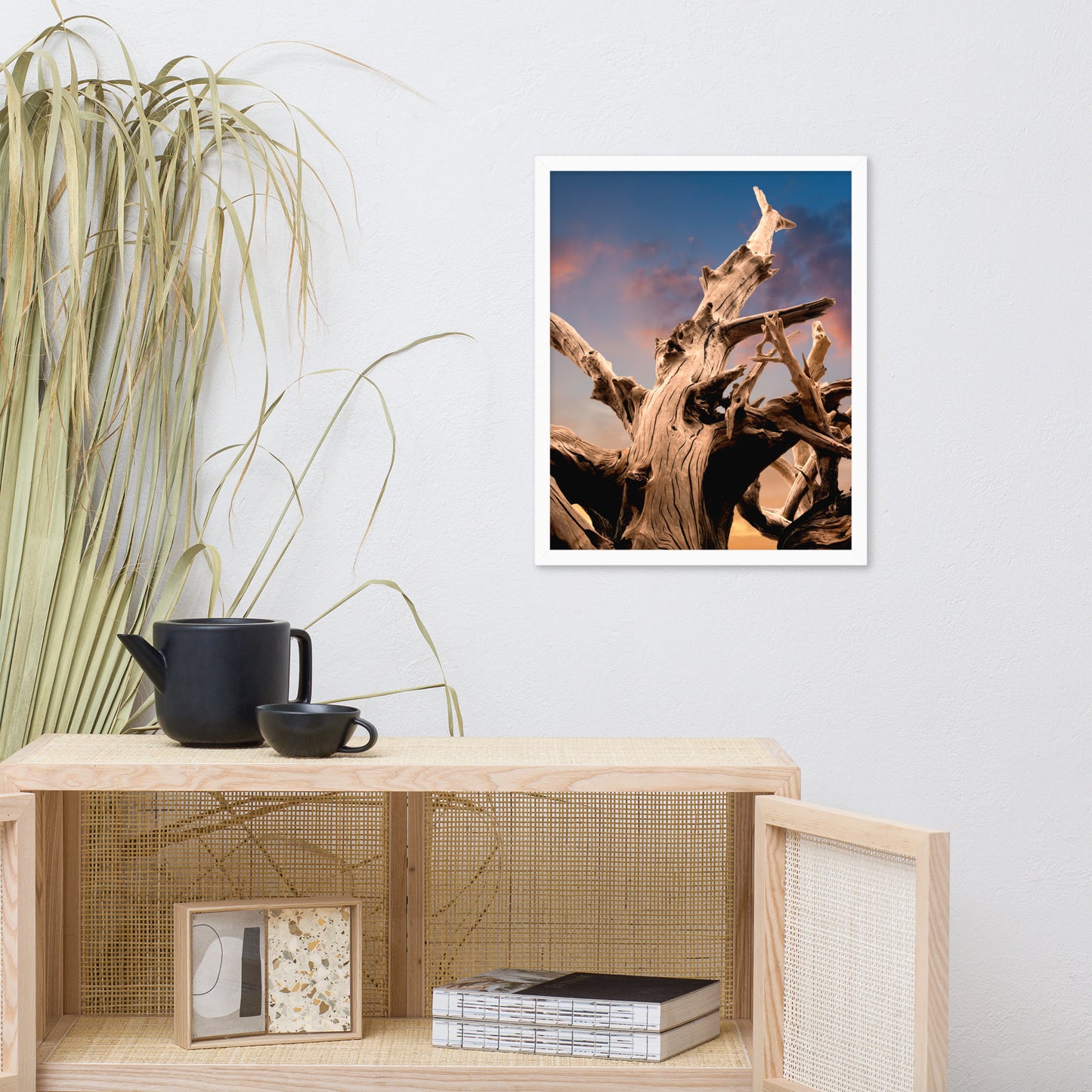 Wilted Cypress Tree and Sunrise Nature Photo Framed Wall Art Prints