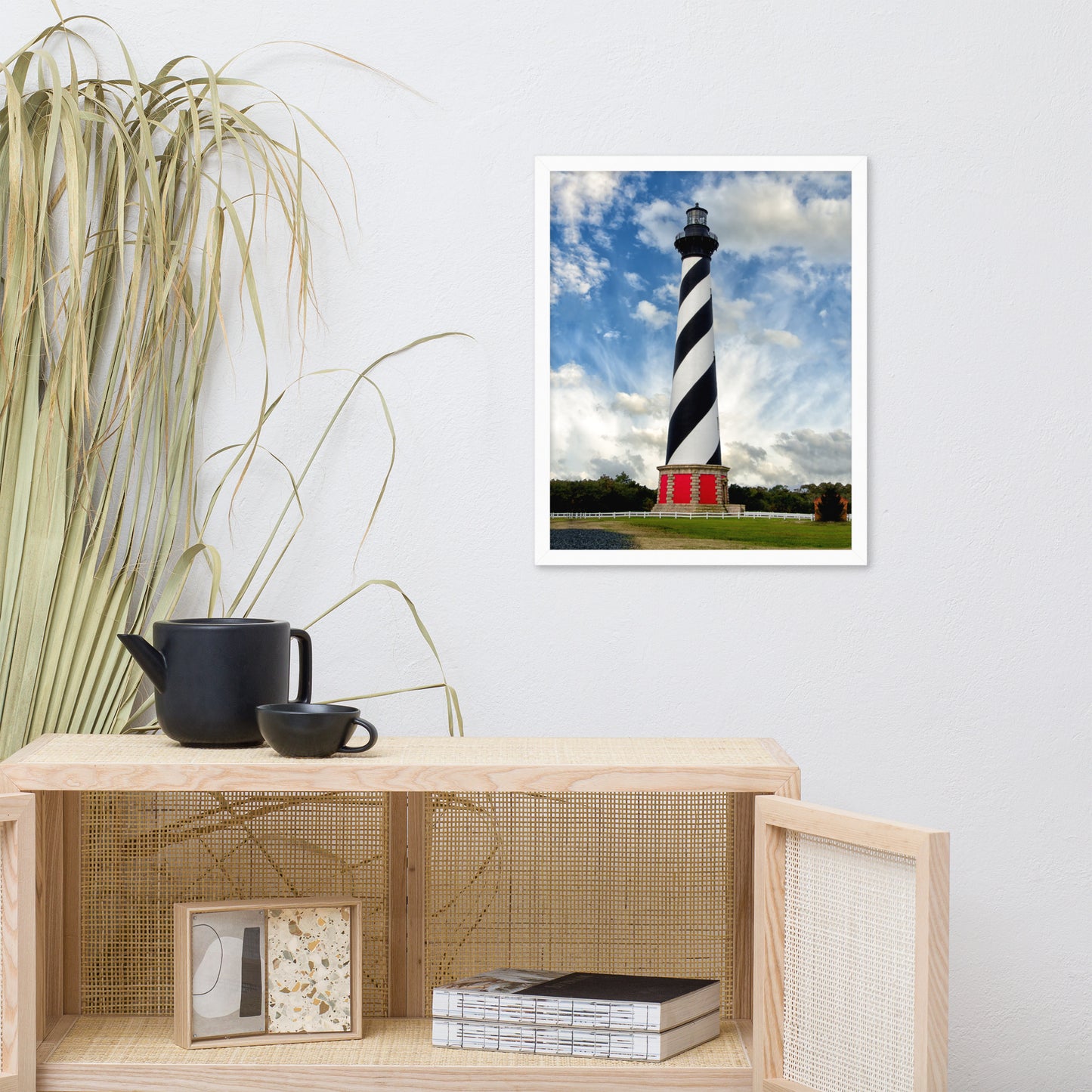 Cape Hatteras Lighthouse Coastal Landscape Framed Photo Paper Wall Art Prints