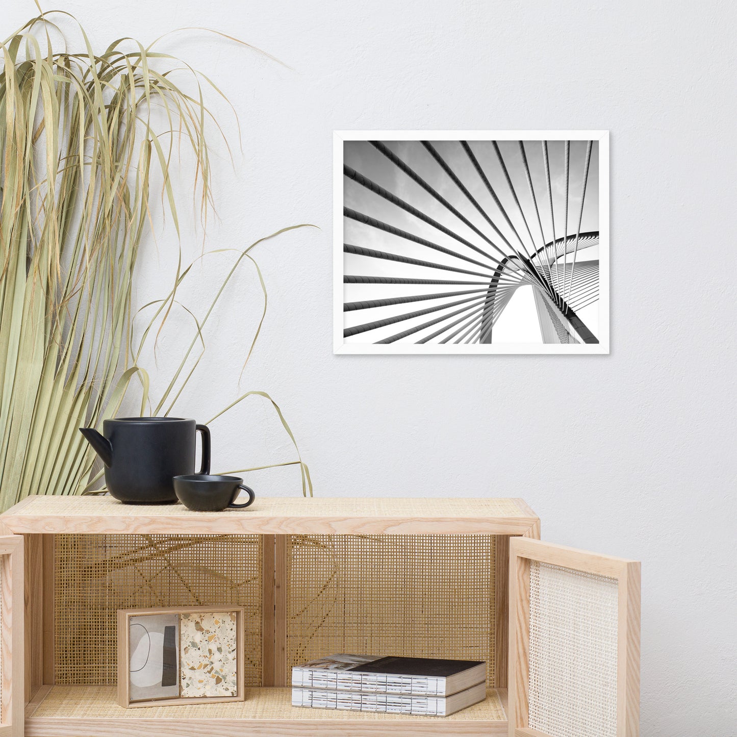Convergence Black and White Architectural Photograph Framed Wall Art Print