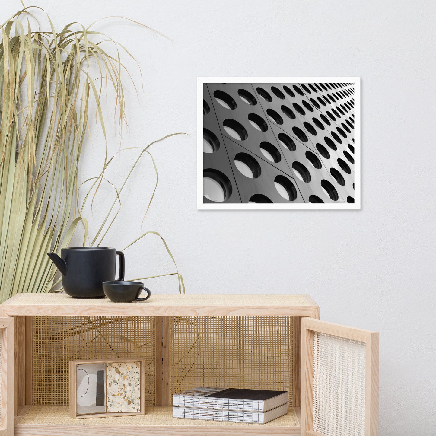 Binary Rhythm Architectural Photograph Framed Wall Art Print