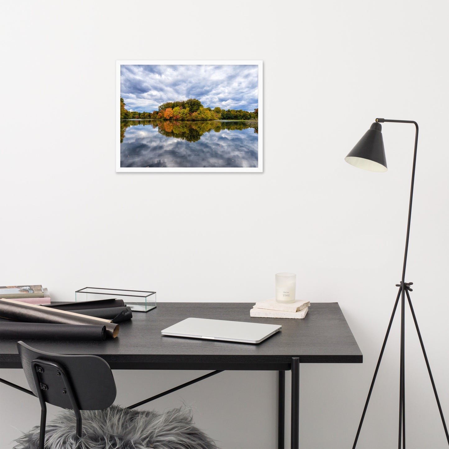 Wall Art For Office: Autumn Reflections - Rural / Country / Farmhouse Style Landscape / Nature Photograph Framed Wall Art Print - Artwork