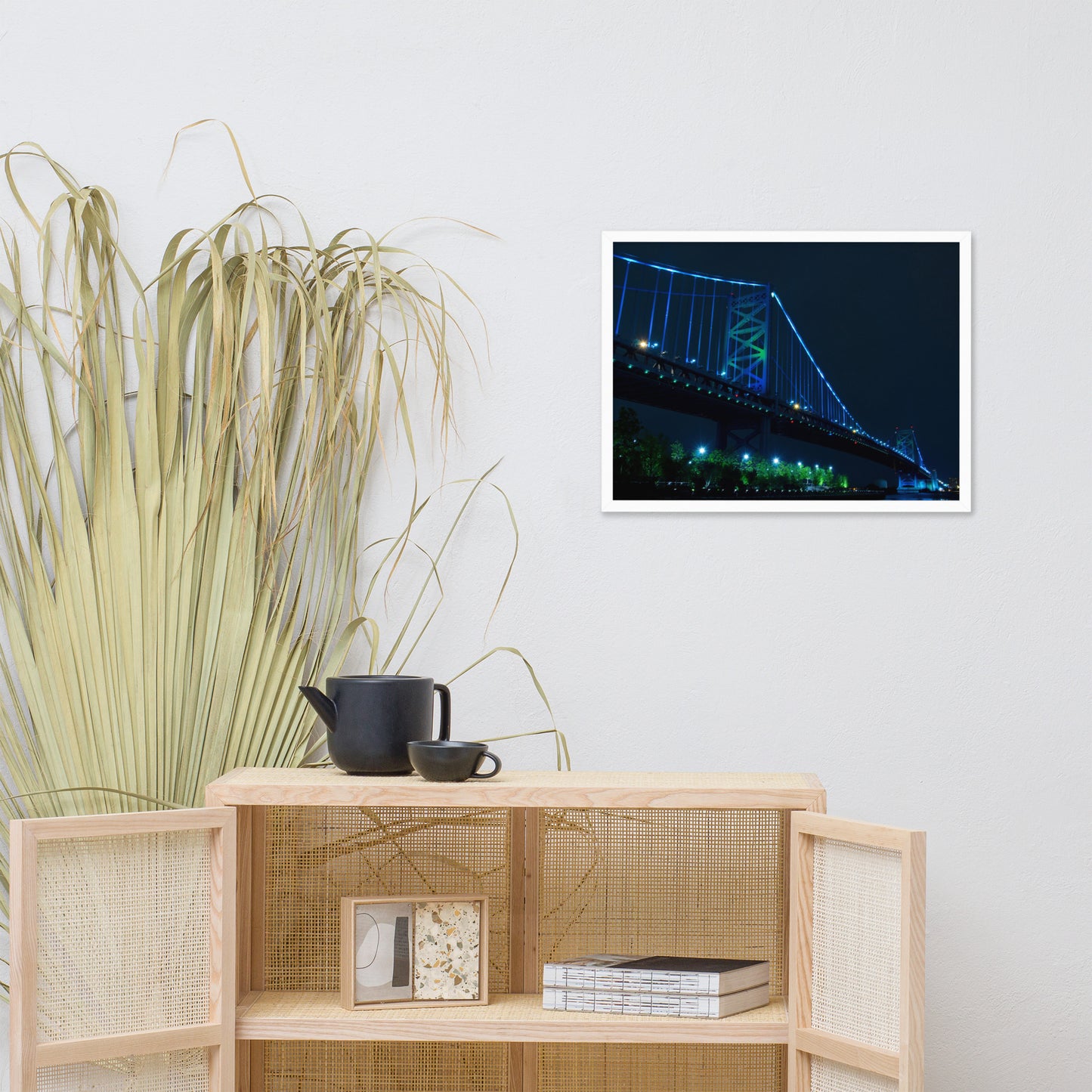 Ben Franklin Bridge Urban Landscape Photo Framed Wall Art Print