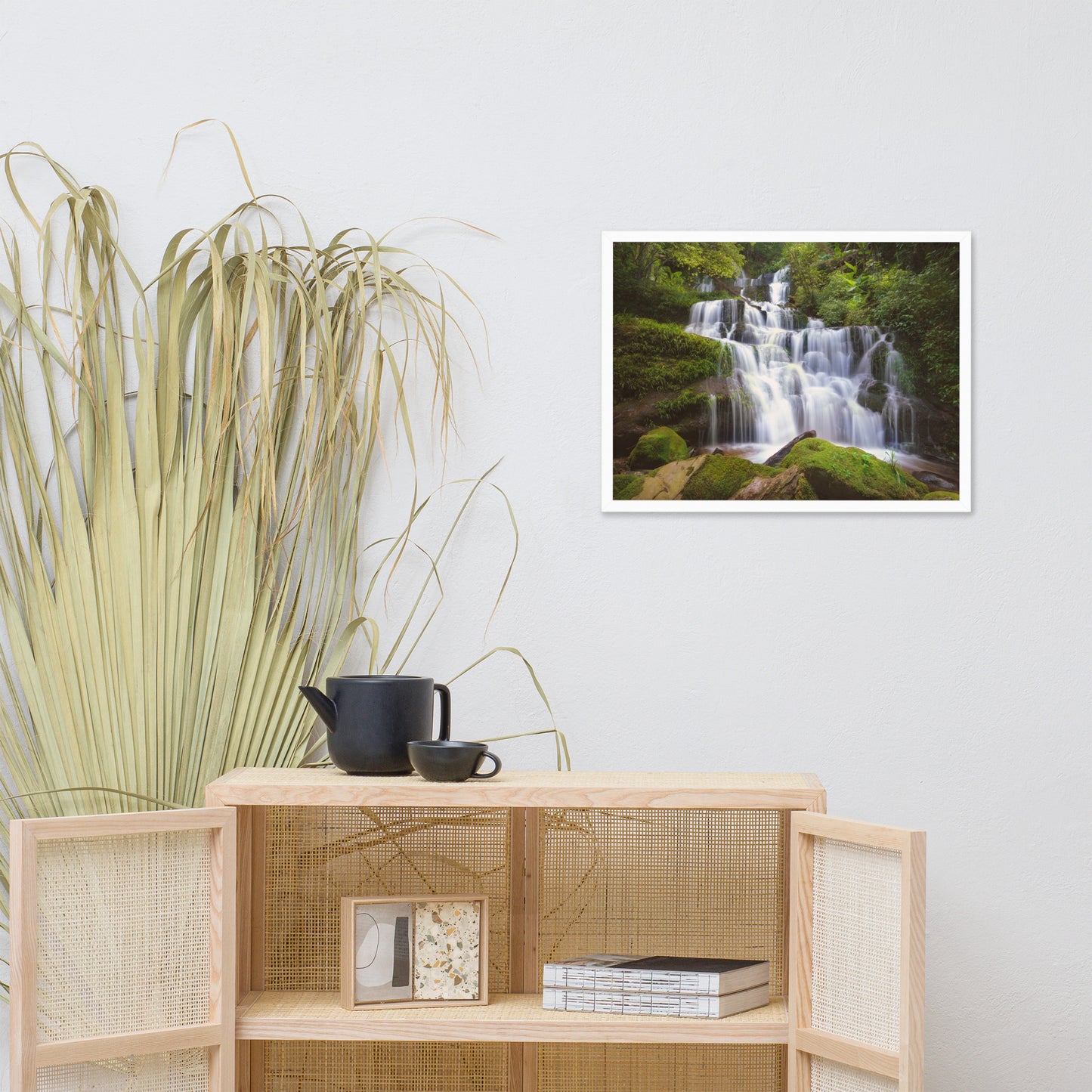 Cascading Water at Mun Daeng Waterfall Framed Wall Art Prints