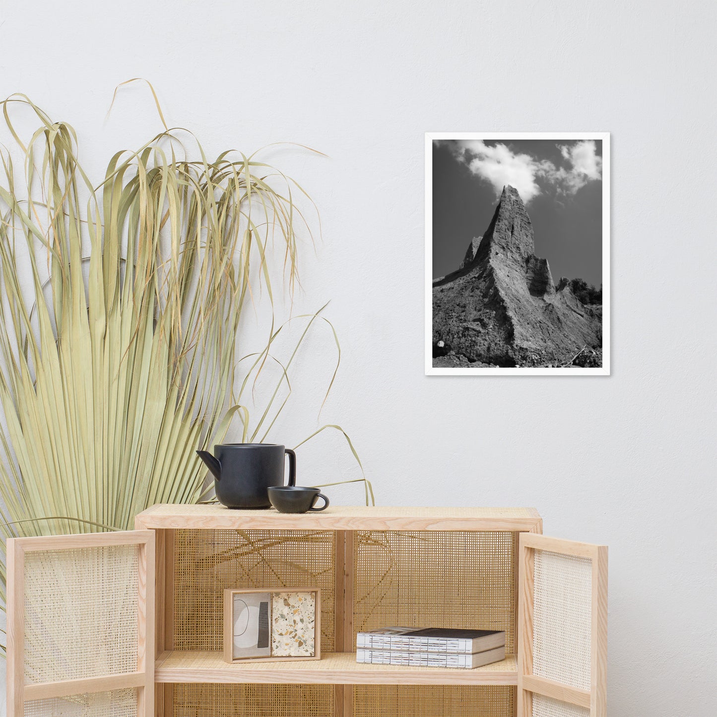 Chimney Bluff Black and White Landscape Framed Photo Paper Wall Art Prints