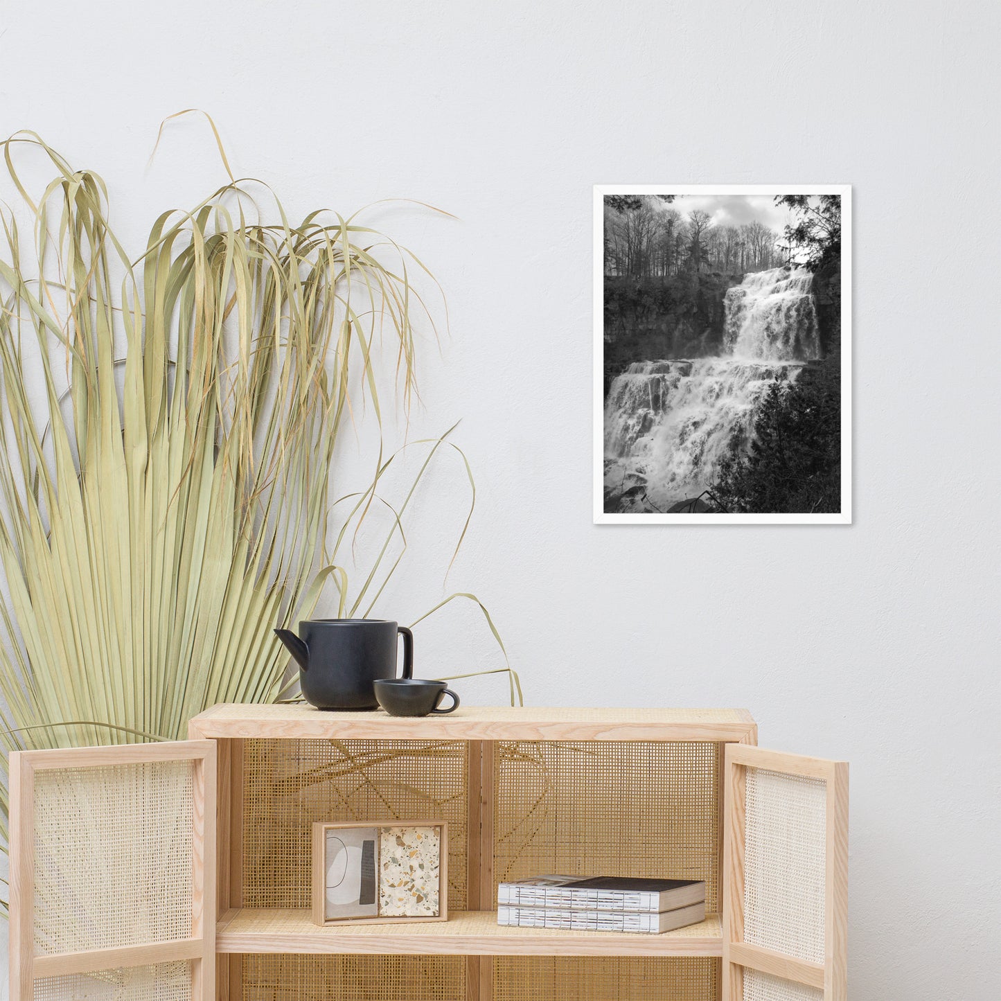 Chittenango Waterfall in Black and White Framed Photo Wall Art Prints