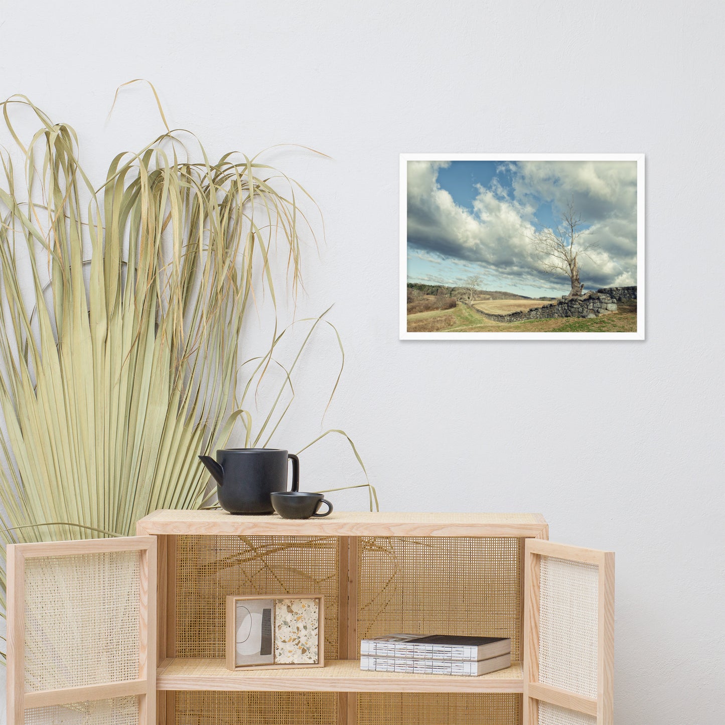 Dead Tree and Stone Wall - Split Toned Framed Photo Wall Art Prints