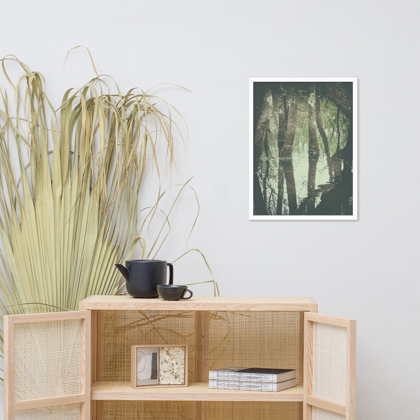 Early Spring Reflections on the Marsh Botanical Nature Photo Framed Wall Art Print
