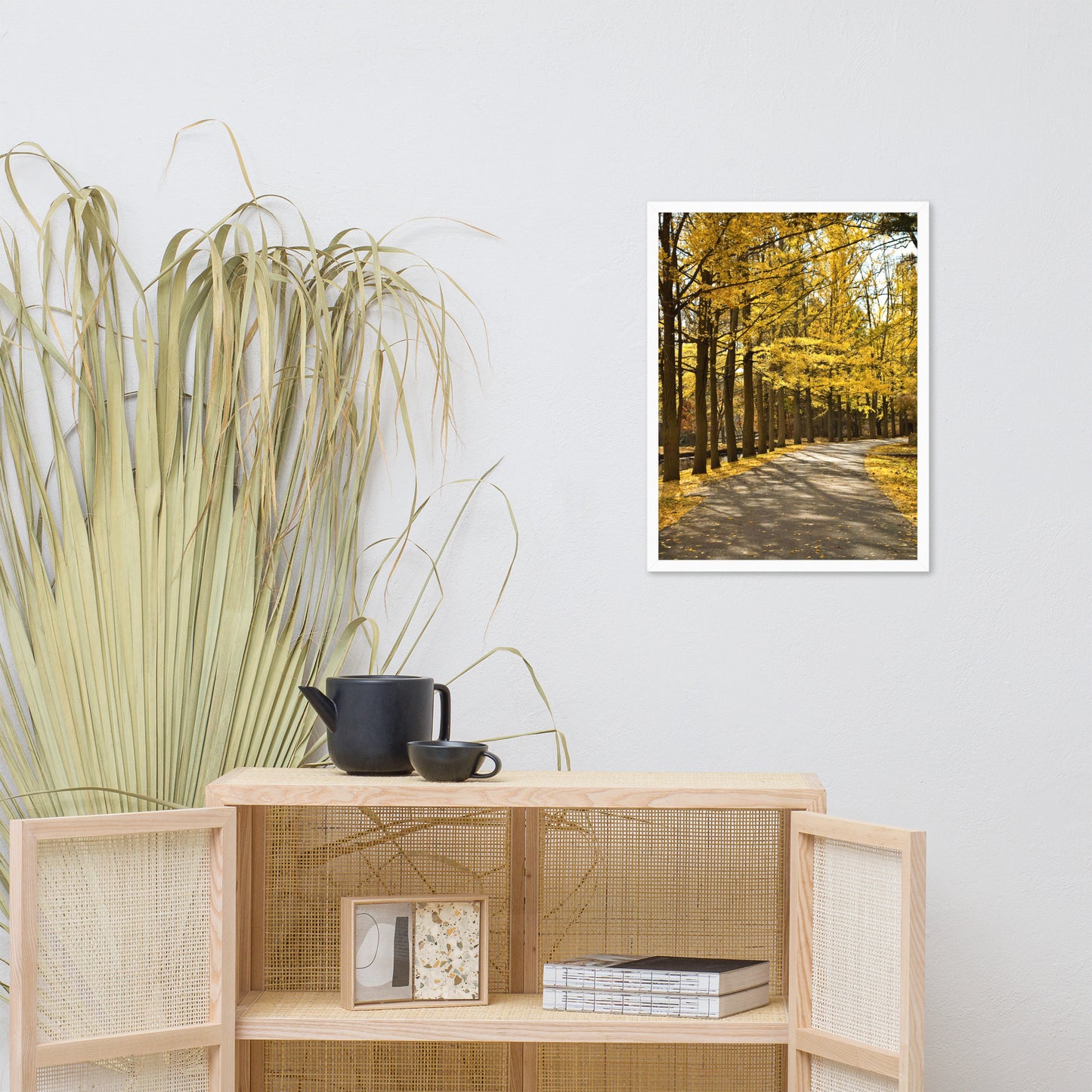 Fall Path Nature Landscape Framed Photo Paper Wall Art Prints