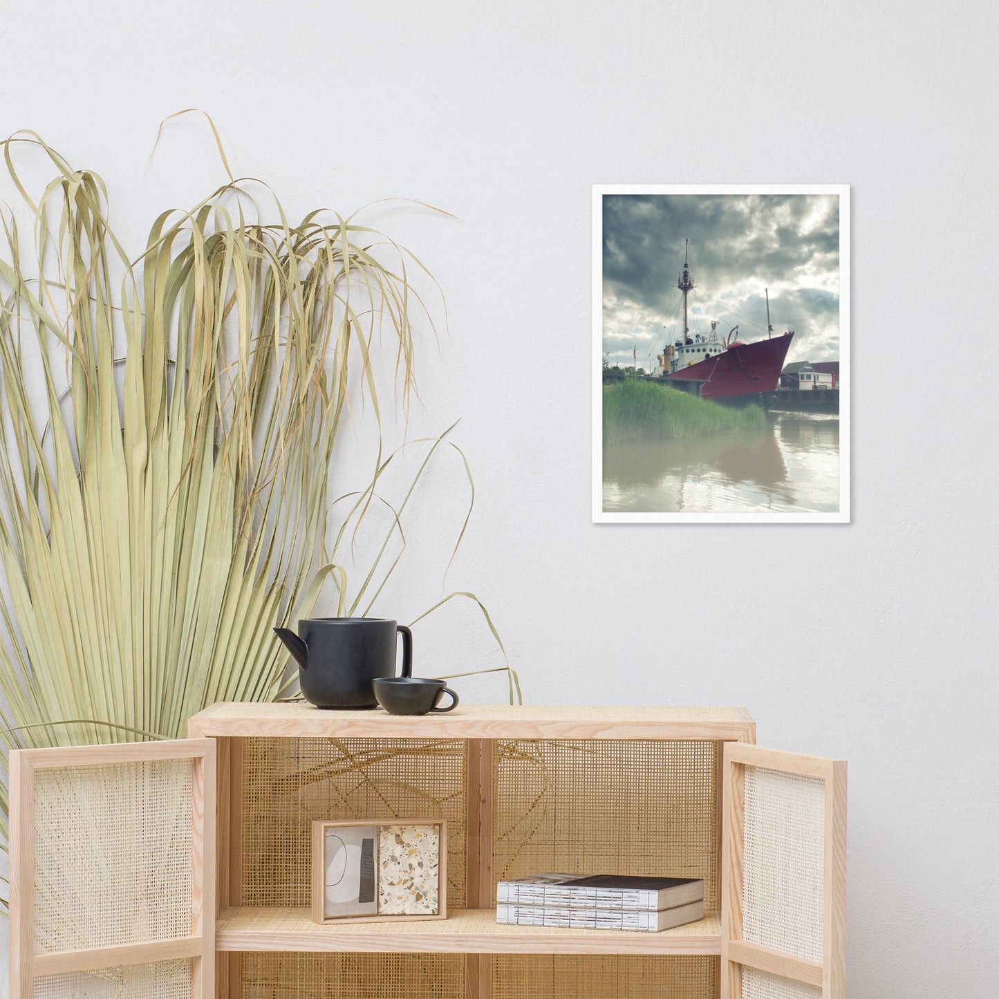 Foggy River Coastal Landscape Framed Photo Paper Wall Art Prints