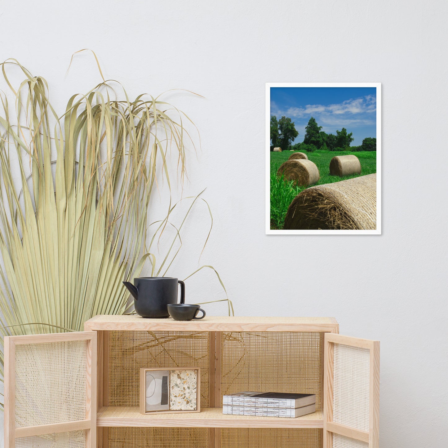 Hay Whatcha Doin in the Field Landscape Framed Photo Paper Wall Art Prints