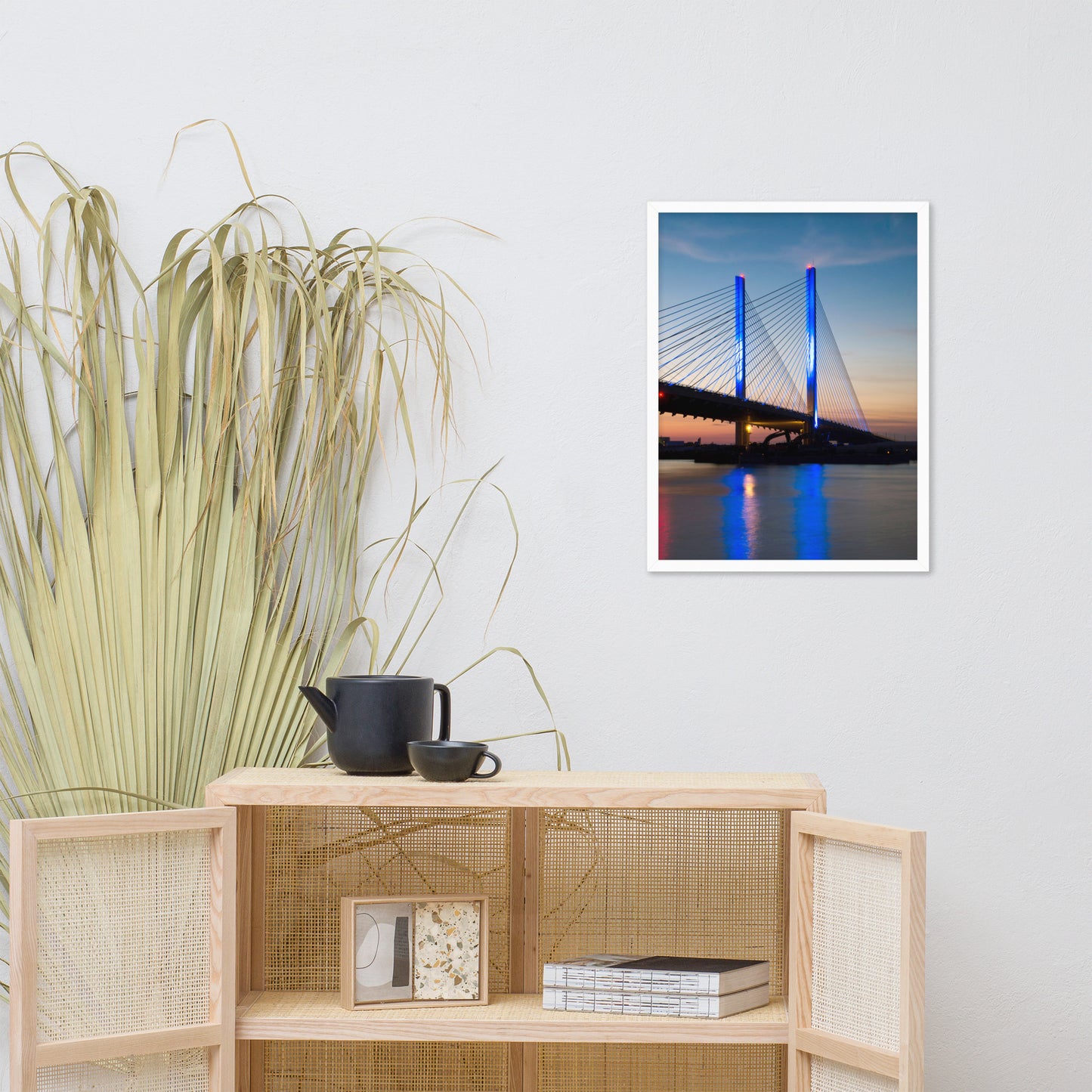 Indian River Bridge 2 Urban Landscape Photo Framed Wall Art Print
