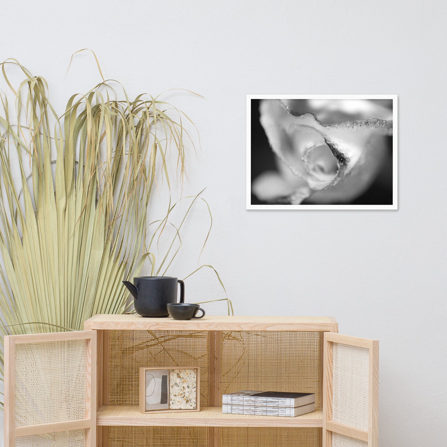 Infrared Rose Black and White Floral Nature Photo Framed Wall Art Print