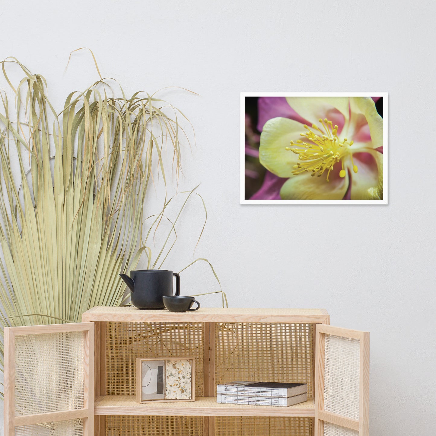 Delicate Columbine Floral Nature Photo Framed Wall Art Print