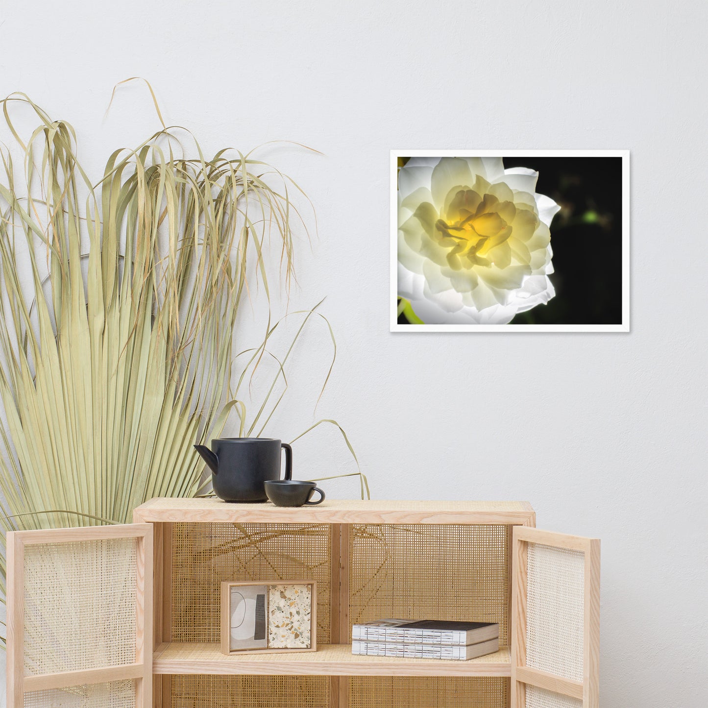 Glowing Rose 2 Floral Nature Photo Framed Wall Art Print