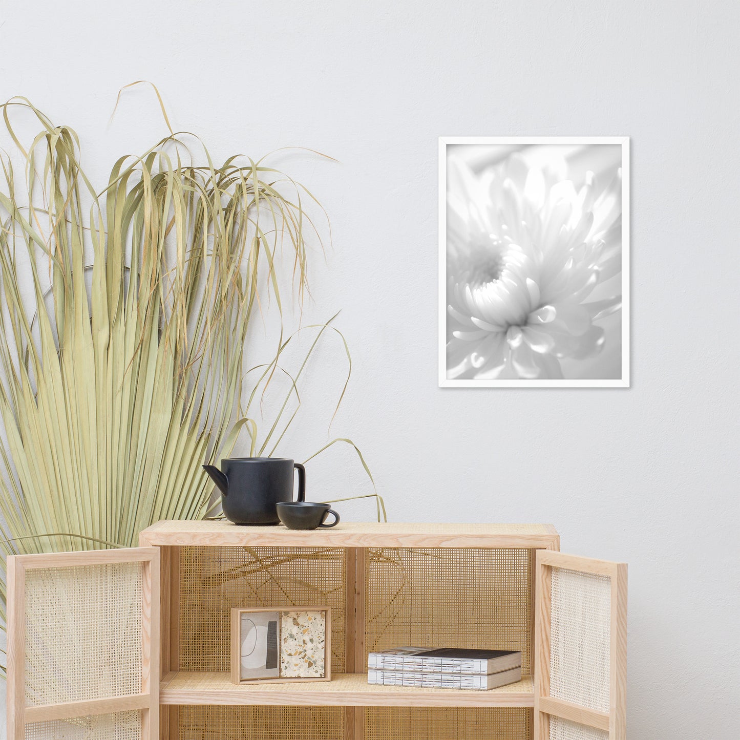 Infrared Flower Black and White Floral Nature Photo Framed Wall Art Print