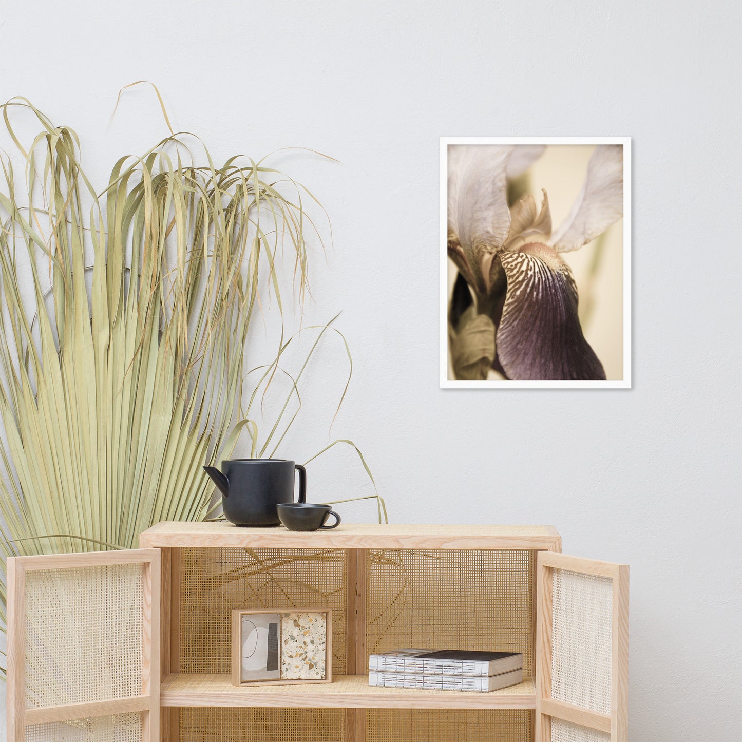 Japanese Iris Delight Aged Framed Photo Paper Wall Art Prints
