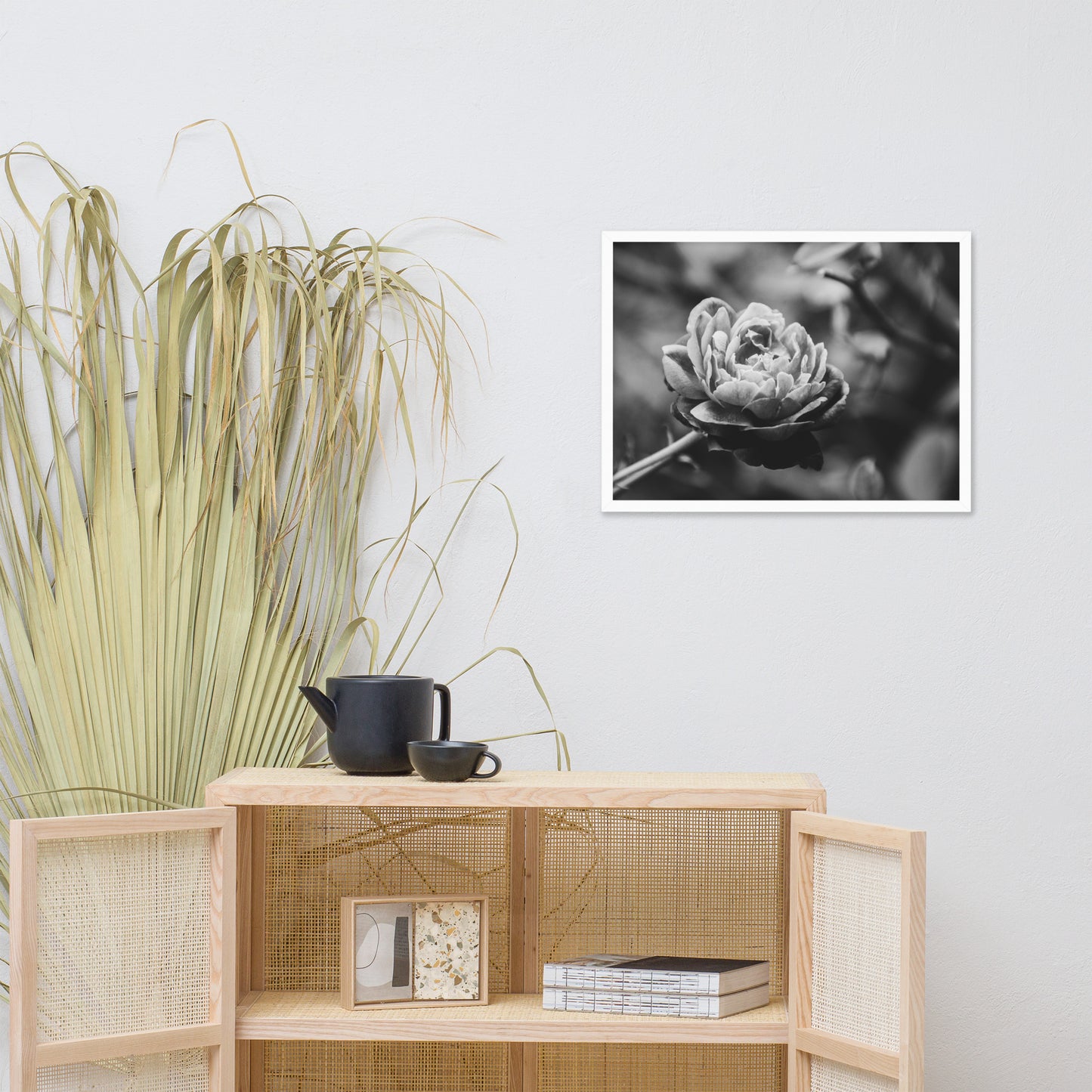 Perfect Petals Black and White Floral Nature Photo Framed Wall Art Print