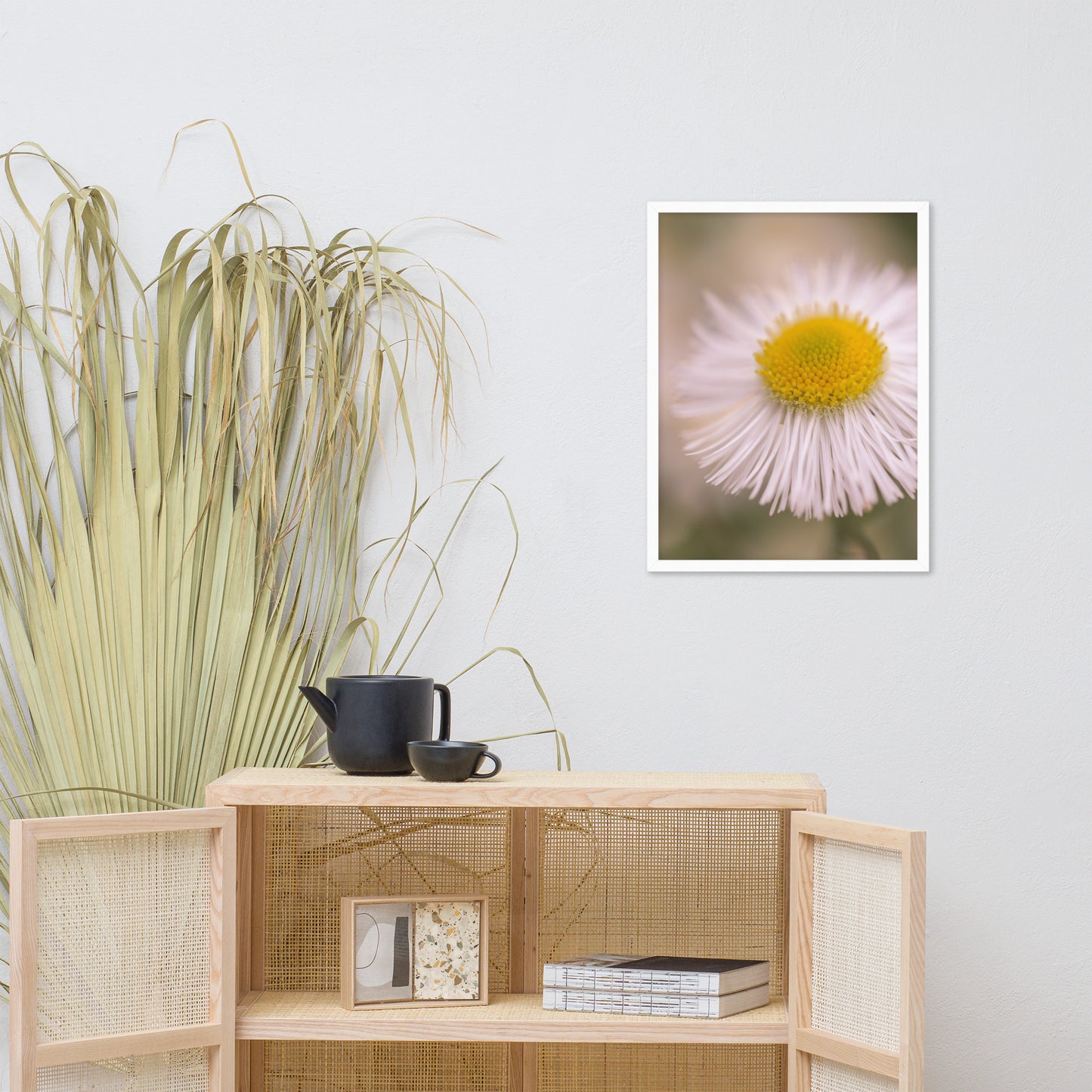 Philadelphia Fleabane Single Bloom Floral Nature Photo Framed Wall Art Print