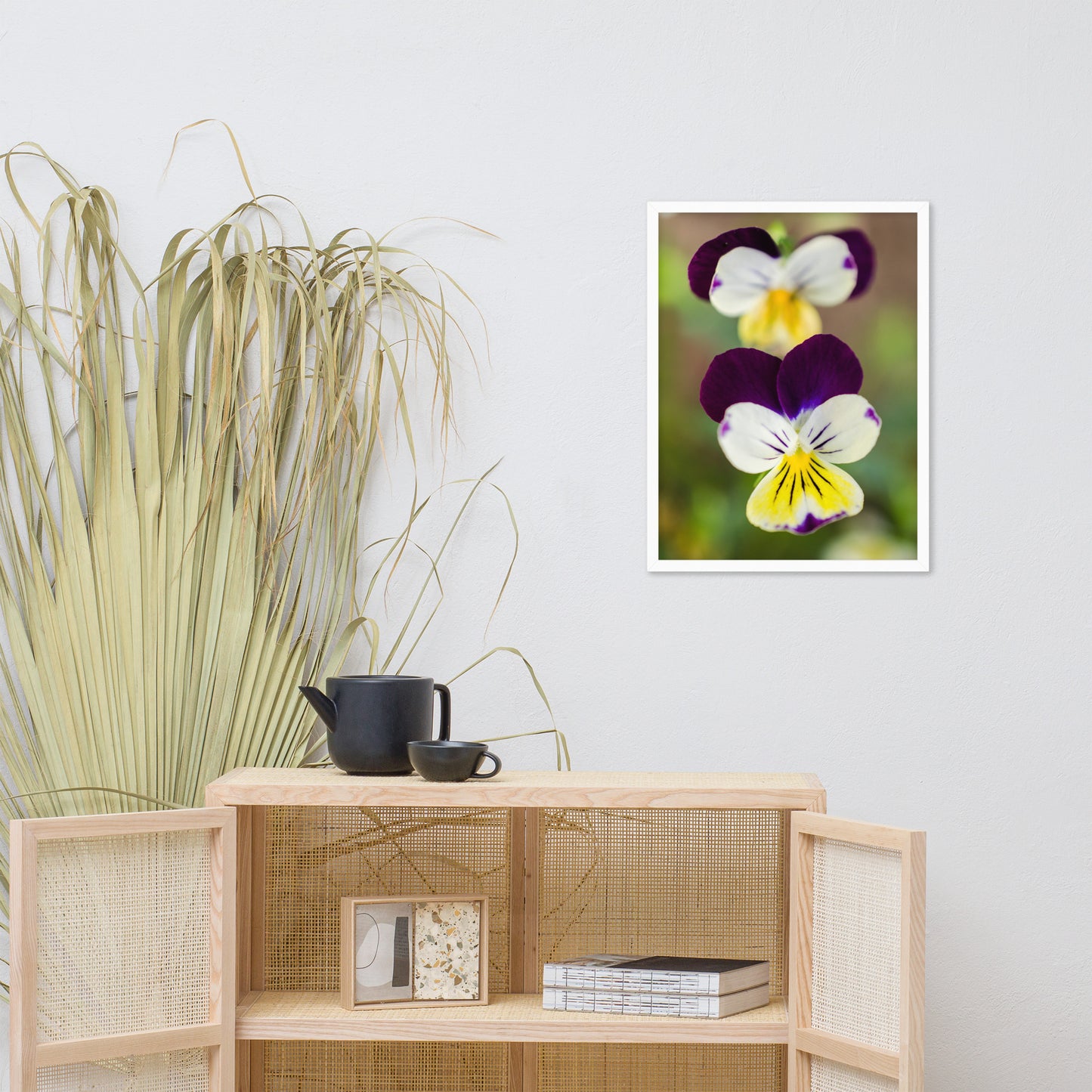 Pretty Little Violets Floral Nature Photo Framed Wall Art Print