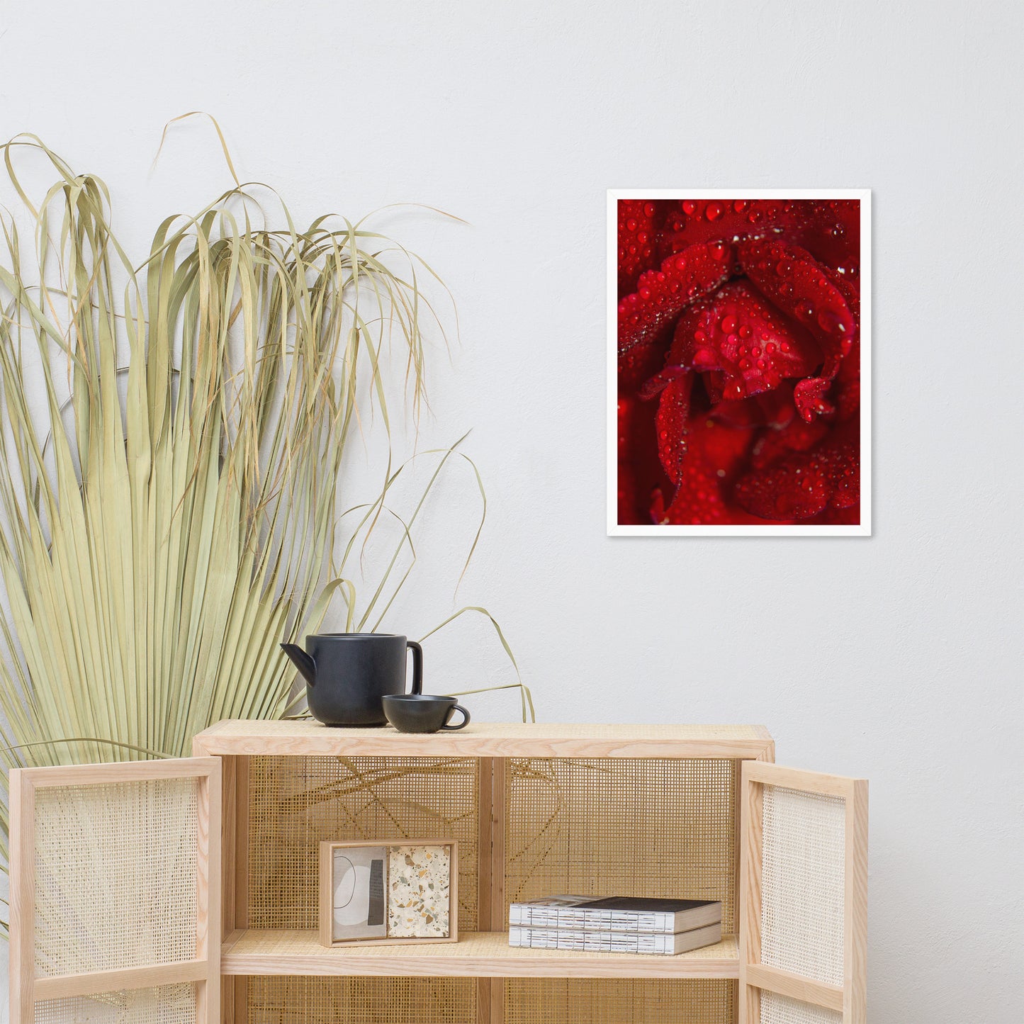 Royal Red Rose Floral Nature Photo Framed Wall Art Print