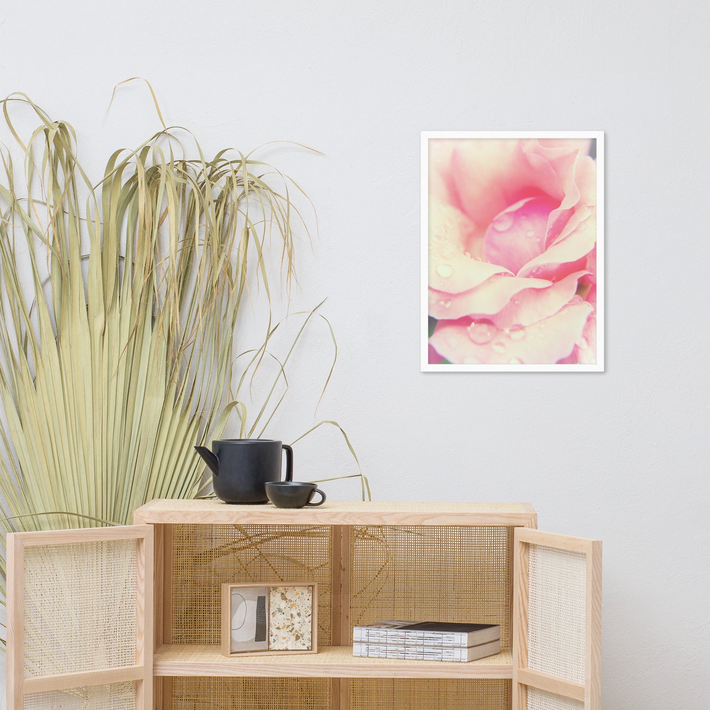 Softened Rose Floral Nature Photo Framed Wall Art Print