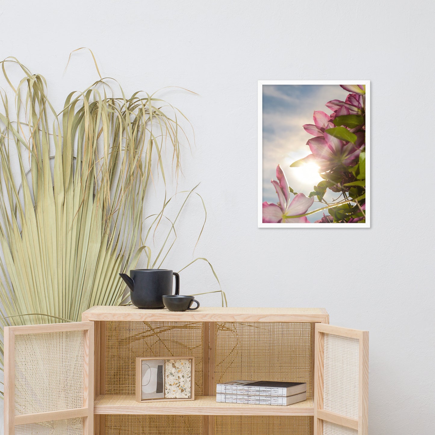 Towering Clematis Floral Nature Photo Framed Wall Art Print
