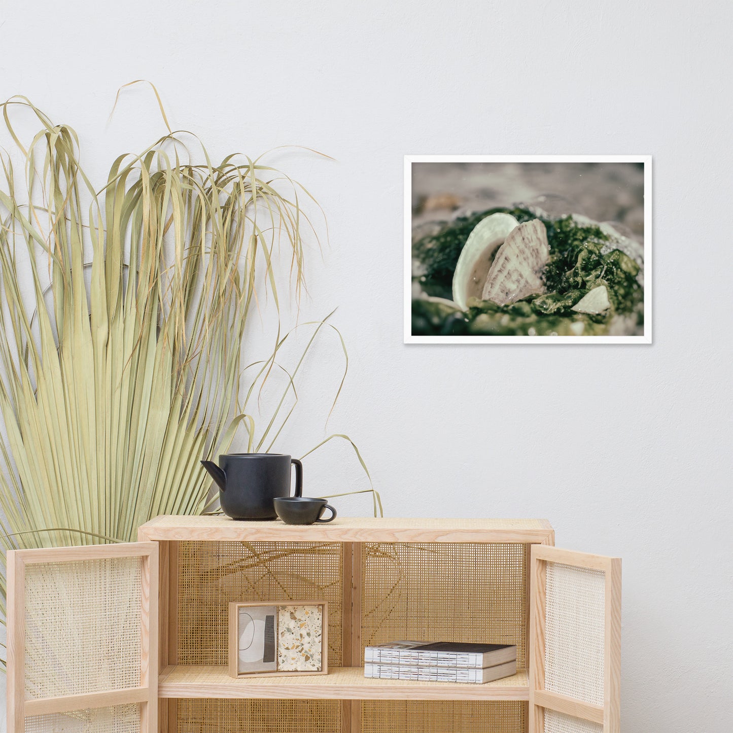 Seaweed and Shells Coastal Nature Photo Framed Wall Art Print